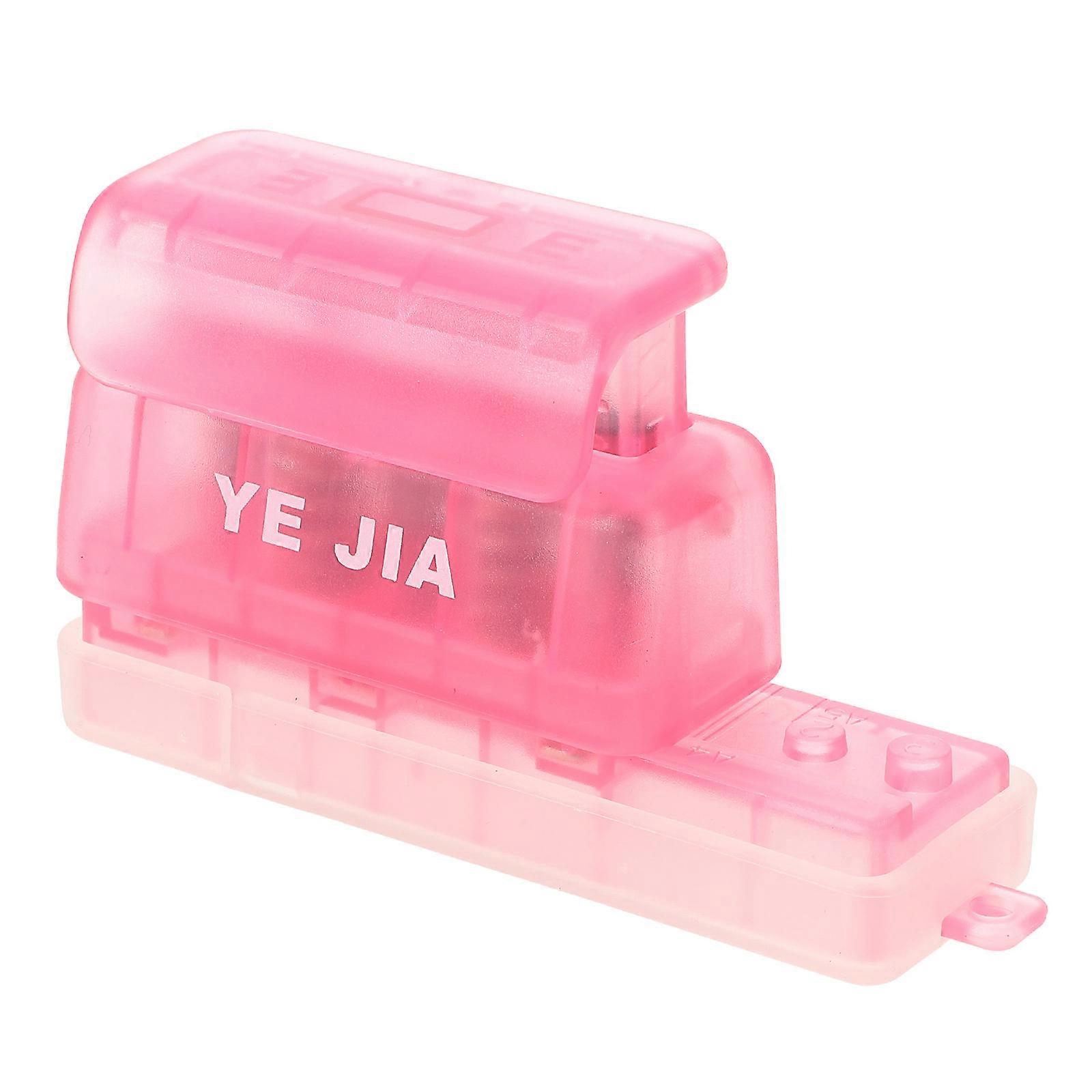 Punch Tool Hole Puncher Office Supplies Practical Durable PP Material Pink 8.3X2.5CM 1Pack