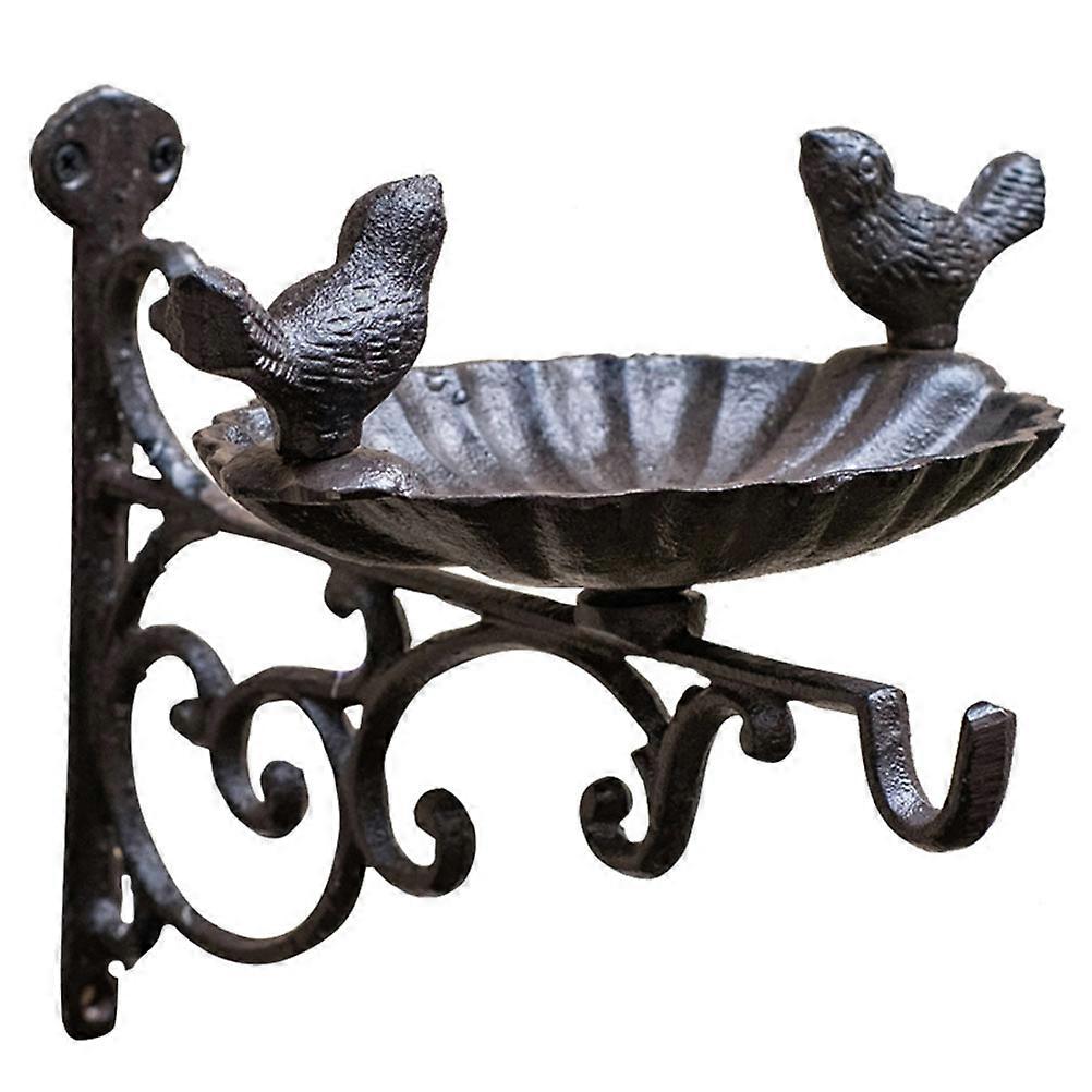 Brown Feeder with Builtin Bath for Garden Storage 12.5 inches Wide