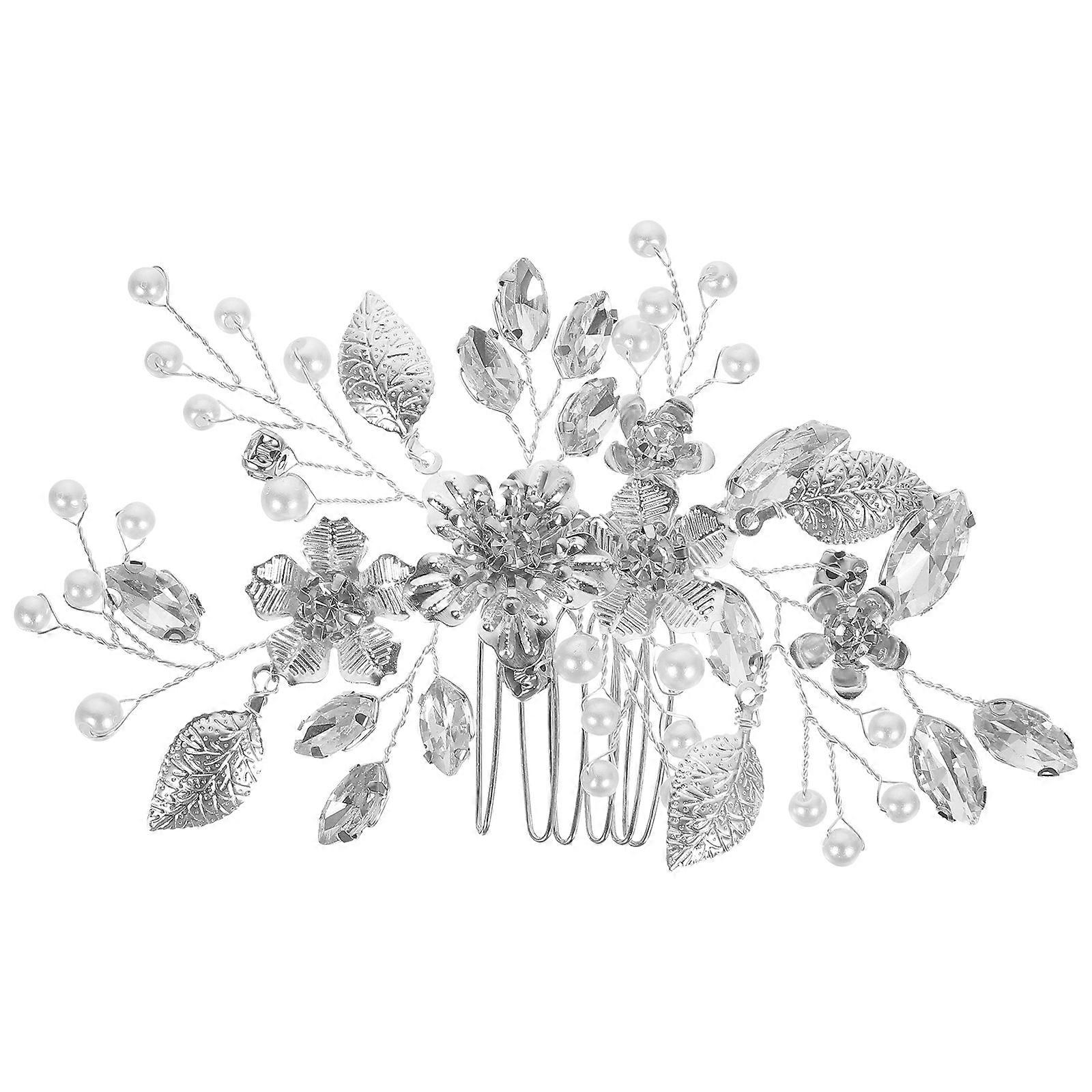 Here's a polished and professional product description based on your input:
**Elegant Bridal Rhinestone Hair Comb with Flower Design – Timeless