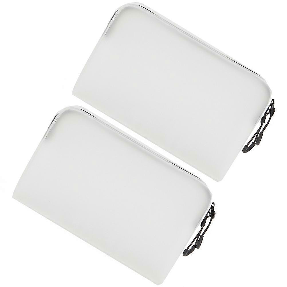 Toiletry Bag For Travel Lightweight Storage Bag TPU Material Rectangular Shape Portable Design 2Pcs