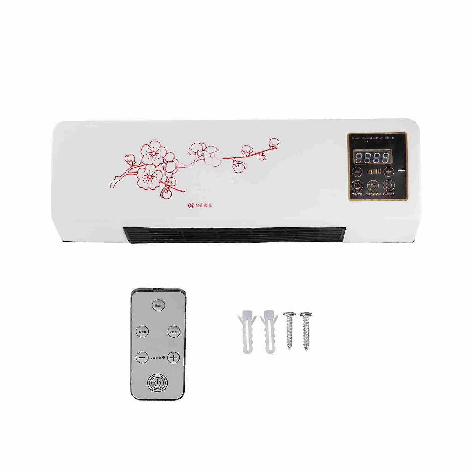 Versatile and quiet wall-mounted space heater with remote control for bathroom and bedroom