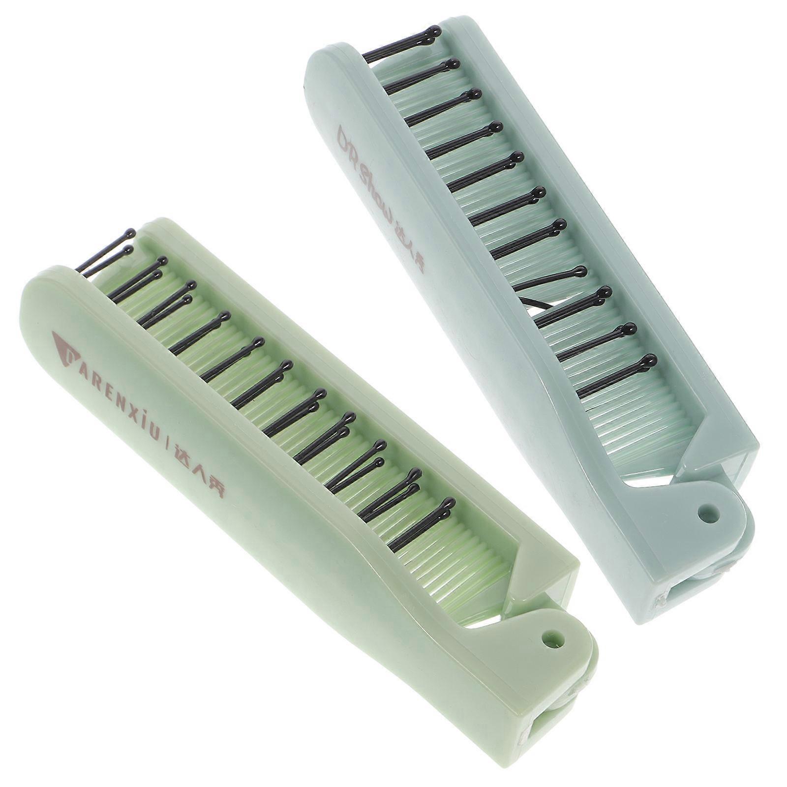 Folding Pocket Comb Anti-Static For Ladies Home Use 2Pcs