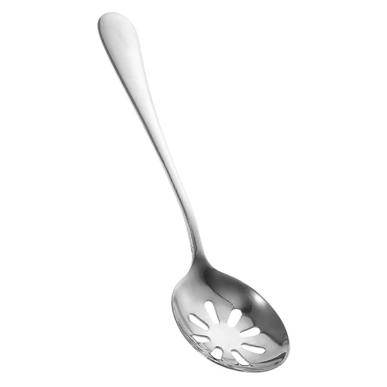 Slotted Spoon Stainless Steel Kitchen Utensil for Cooking and Serving Spaghetti - Durable Silver Serving Tool for Home Use