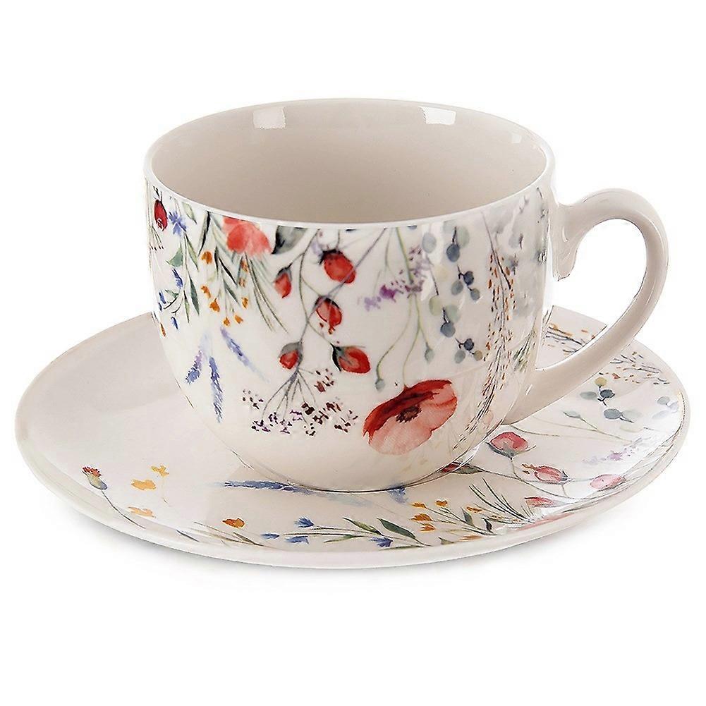 Cup with saucer, porcelain, white, MAKI, 260 ml