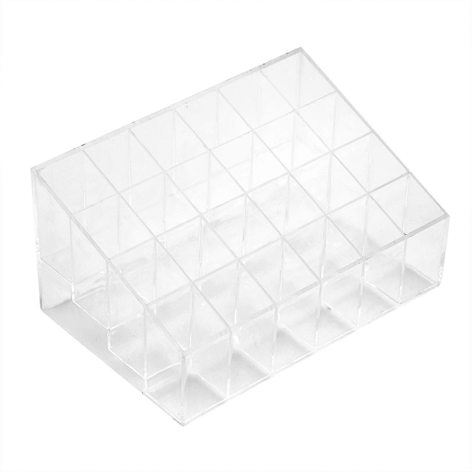 24 Compartment Clear Display Stand for Lipstick, Nail Polish, Makeup