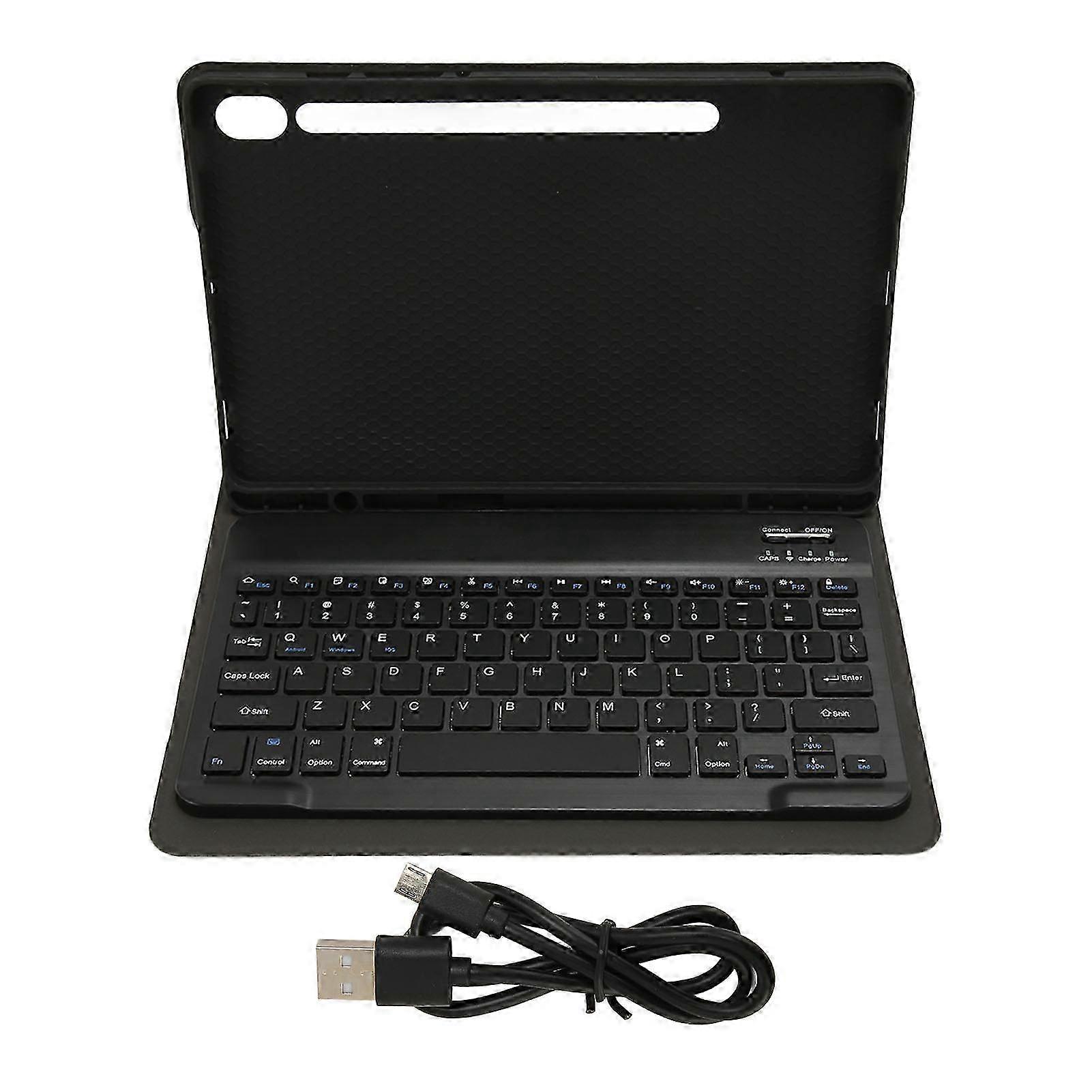 Waterproof Wireless Keyboard with BT Connection, Precise Cutouts, and PU Leather Design Suitable for a 11-Inch Tablet, Available in Black fo
