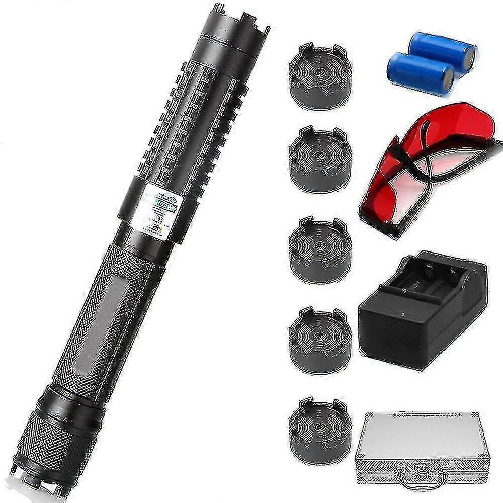 High Power Burning 4 Meters 450nm Focusable Blue Laser Light Pointer with 5 Bronze Star Hat