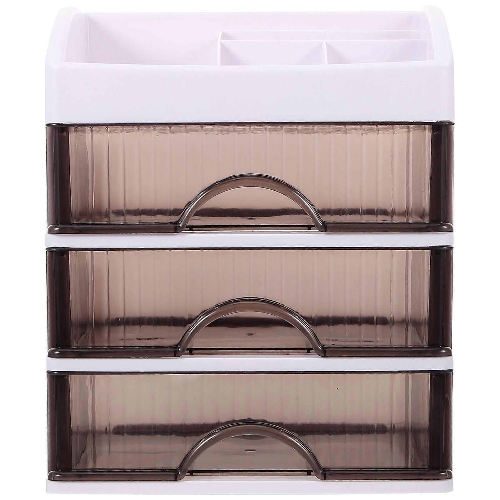 Desk Storage Box Tabletop Small Cabinet Simple Design Makeup Table Multi-layer Design 1Pcs