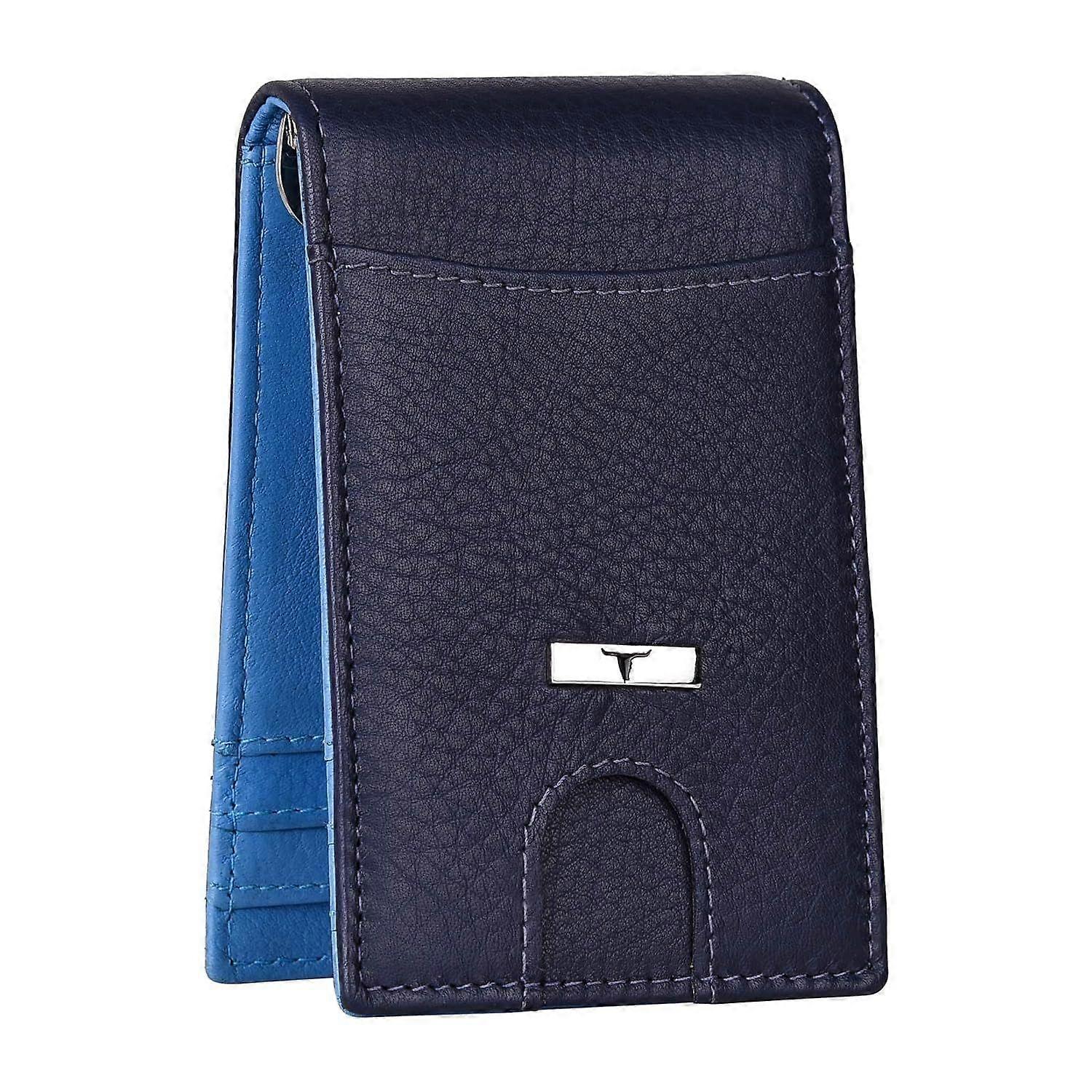 Eddy Blueberry/Blue Leather Wallet for Men