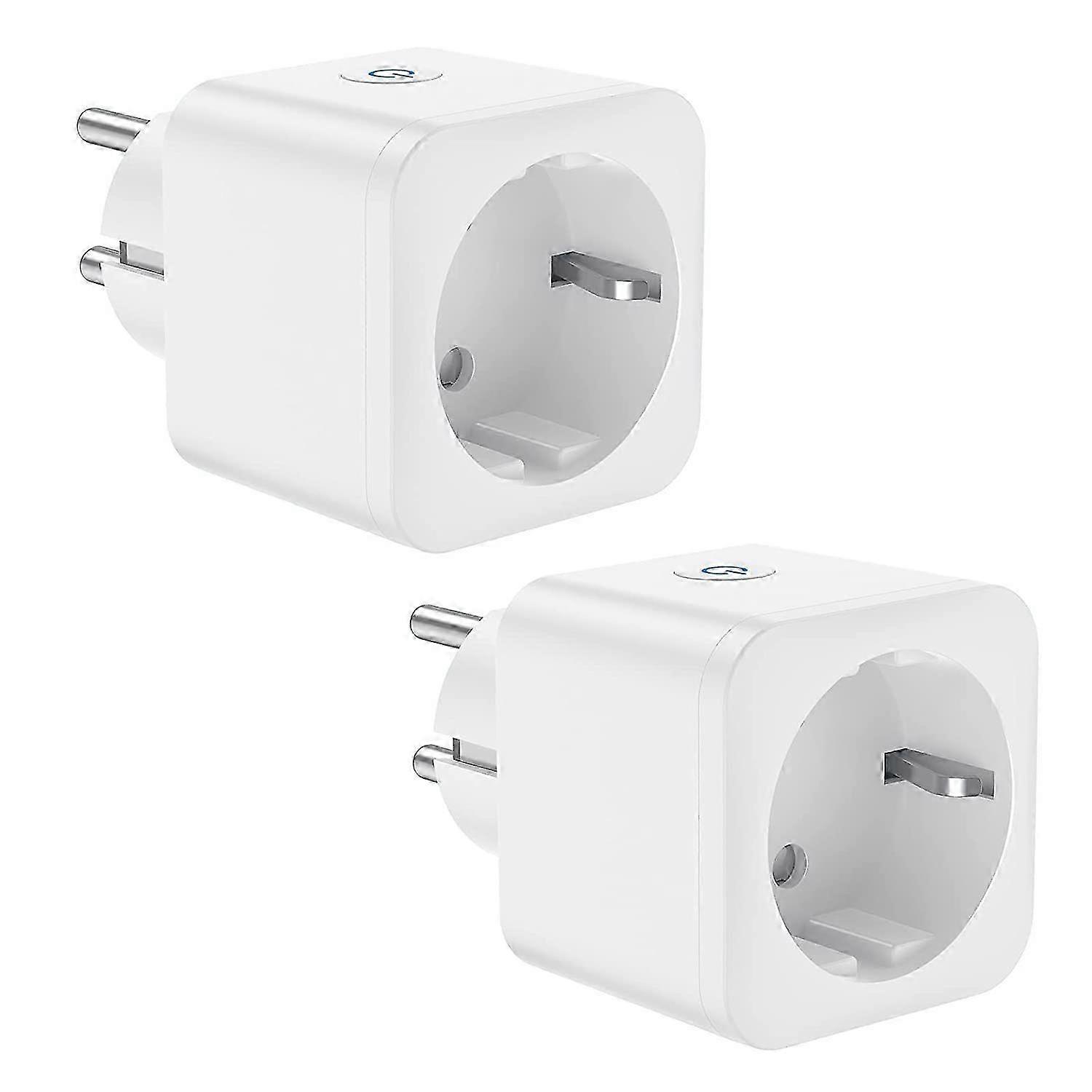 WiFi Plug-in Socket, 16A 3680W Smart Socket, Compatible with Alexa Google Home, with Voice Control and Remote Control, Timer Socket (2 Pack)