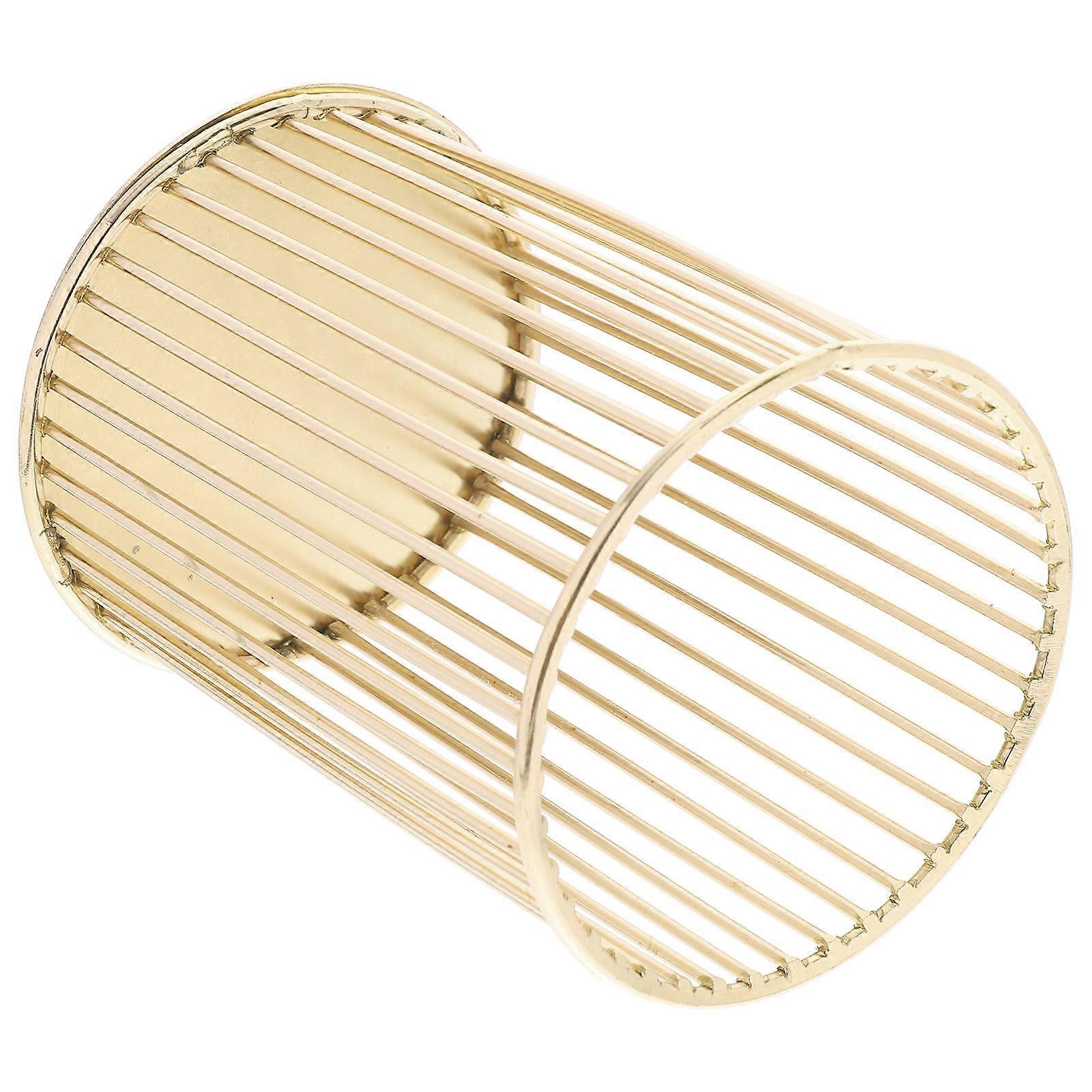 Gold Pen Organizer Desk Pen Holder Bucket Multi-Use Storage Container