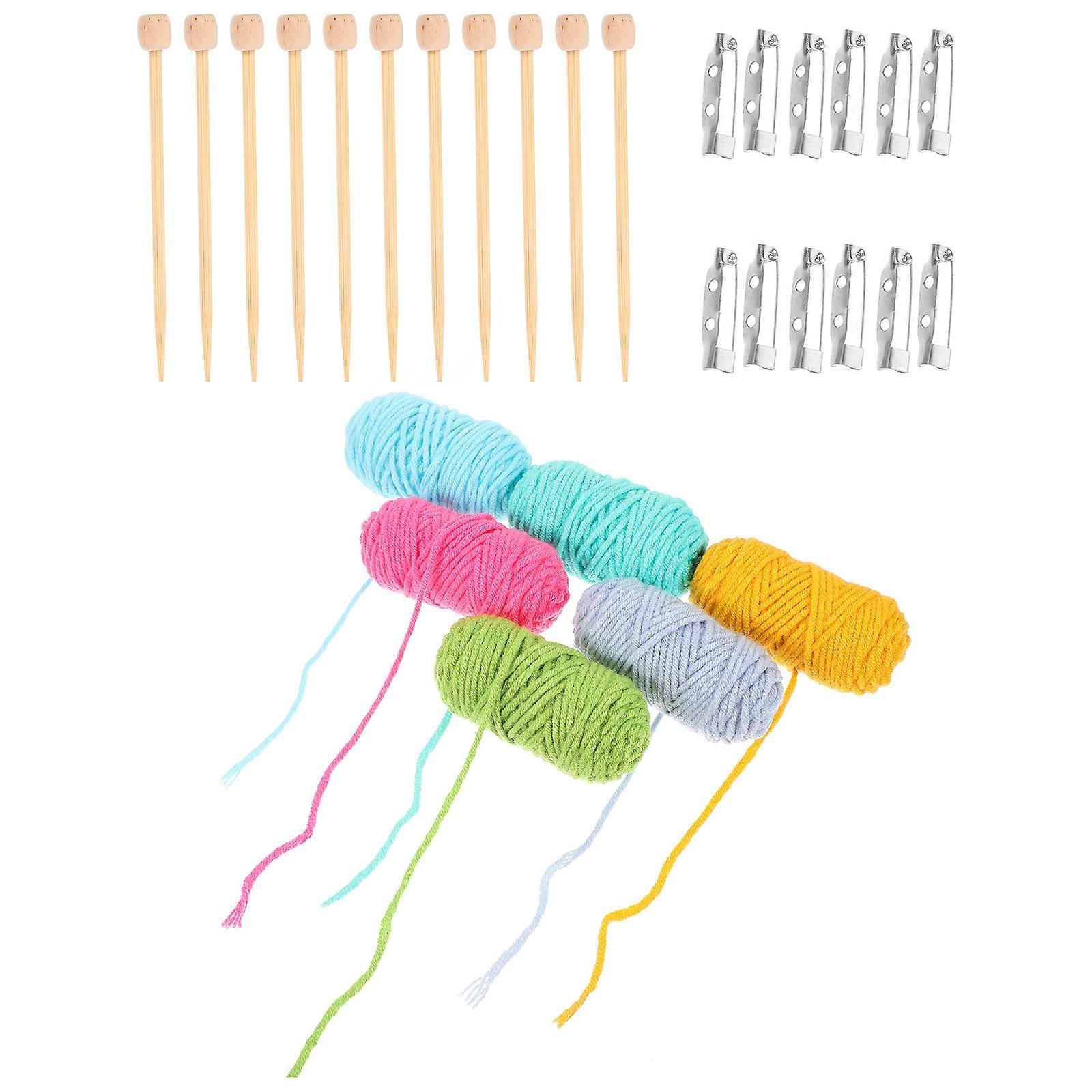 Short Knitting Needles Kit for Doll Brooch Making Leisure Activities Cylindrical Shape 1Set