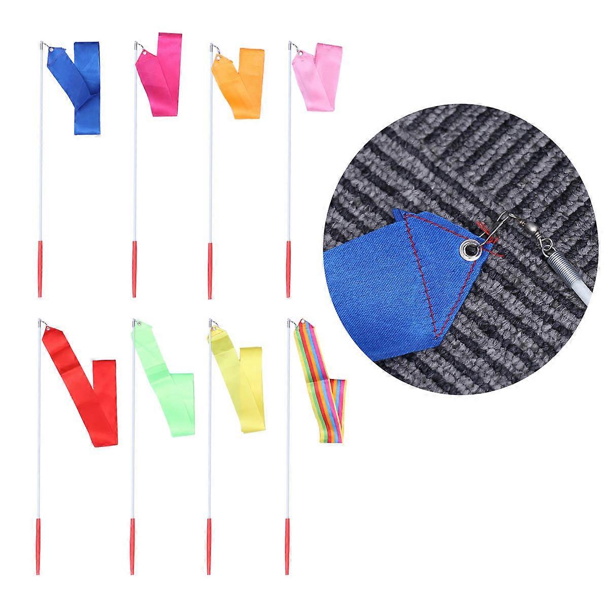 Gymnastics Dance Streamers Rhythmic Gymnastics Ribbon Chinese Dance Oriental Dance Pink 4.5cm Ribbon Width 8Pcs