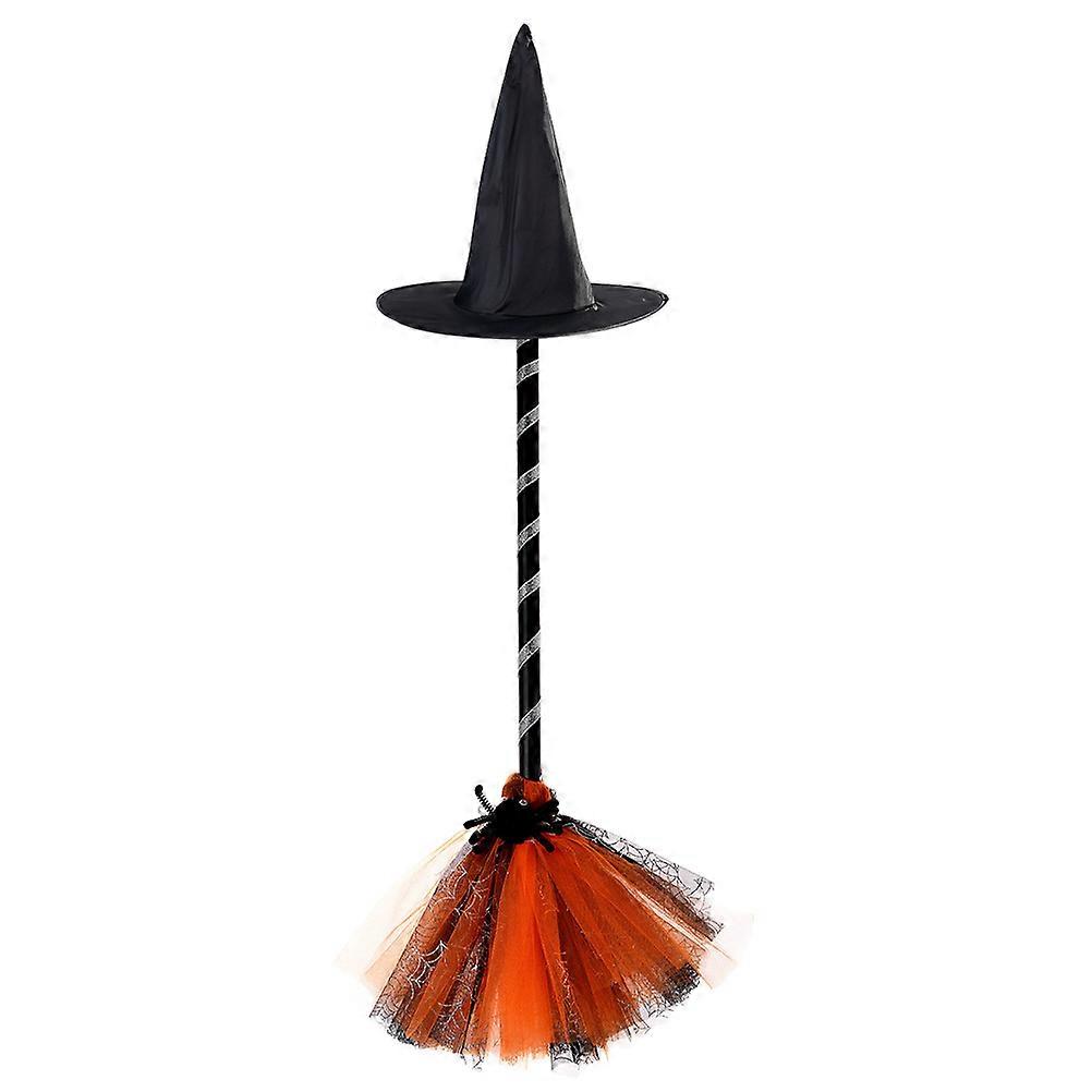 Halloween Witch Hat and Broom for Cosplay Party Supplies – Craftsmanship, Ideal for Halloween Festivals and Everyday Gatherings