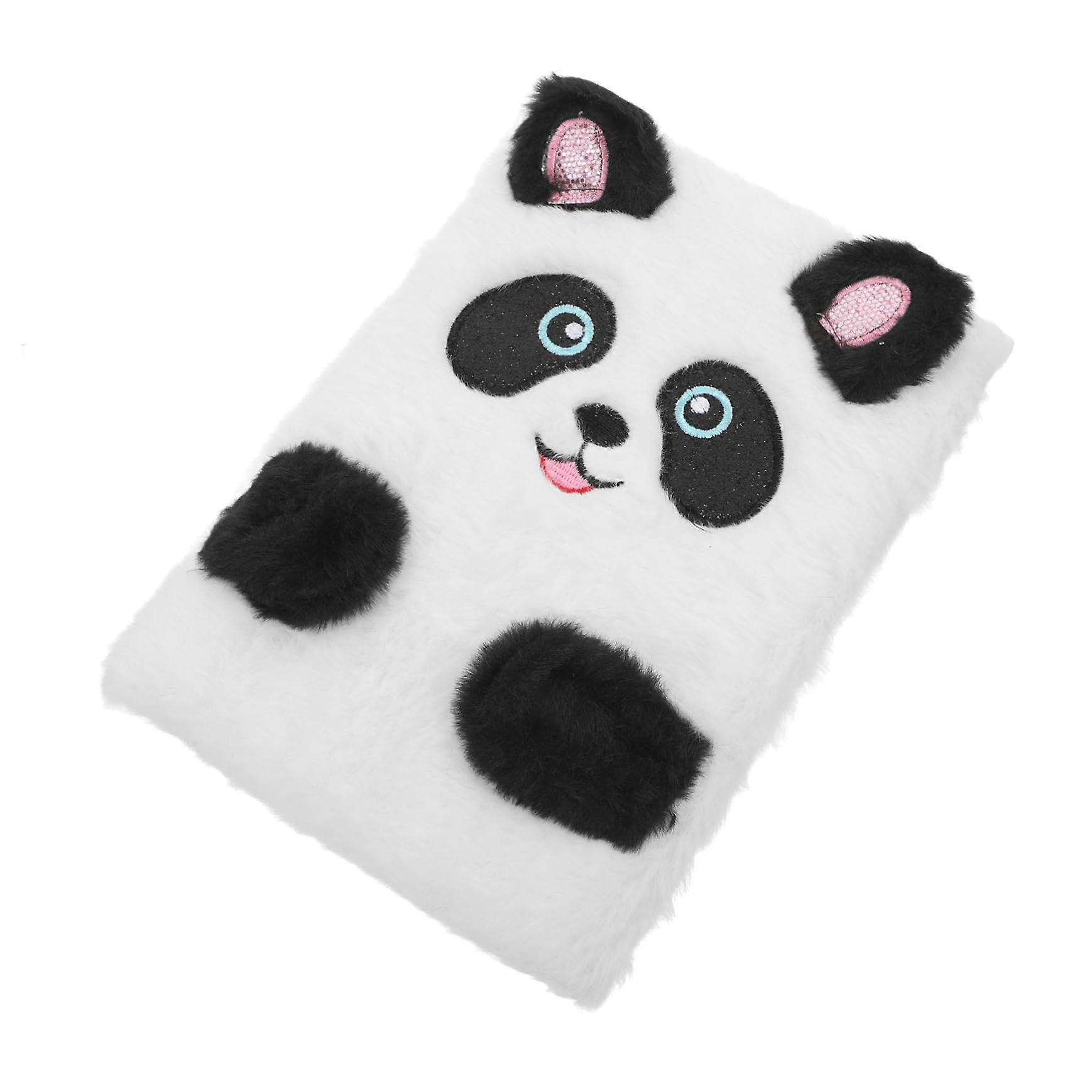 Plush Notebook For – Cuddly Panda Design Hardcover Journal with Faux Fur for Creative Notes and as a Sweet Gift for Girls and Boys
