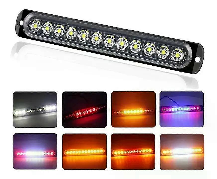 Κιτ 4 Strobe Cdigo 12LED Luz Πλευρικό De Tira Larga 12V-24V