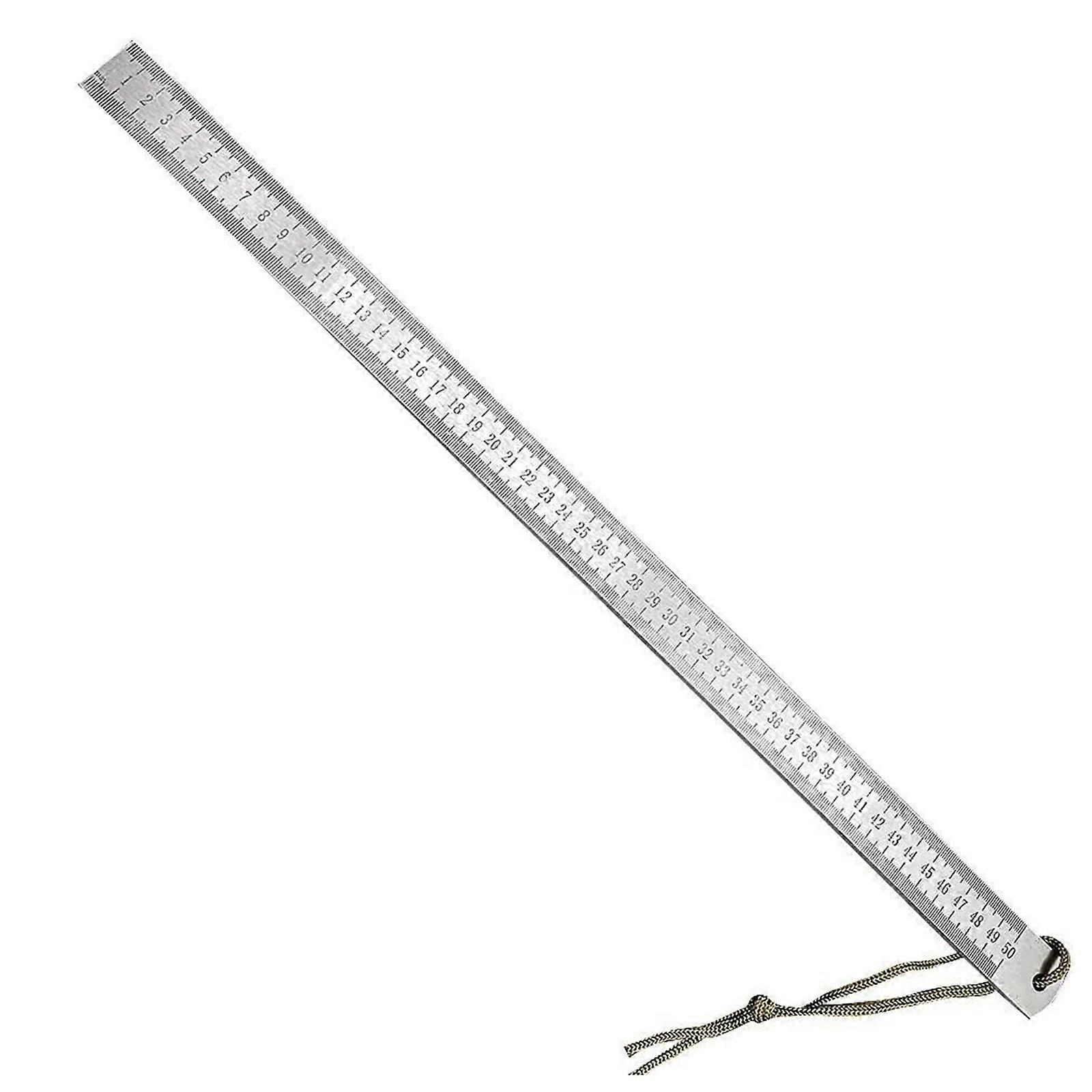 Stainless steel ruler for precise measurement, with thickened 4mm/5mm design, ideal for students and engineers.