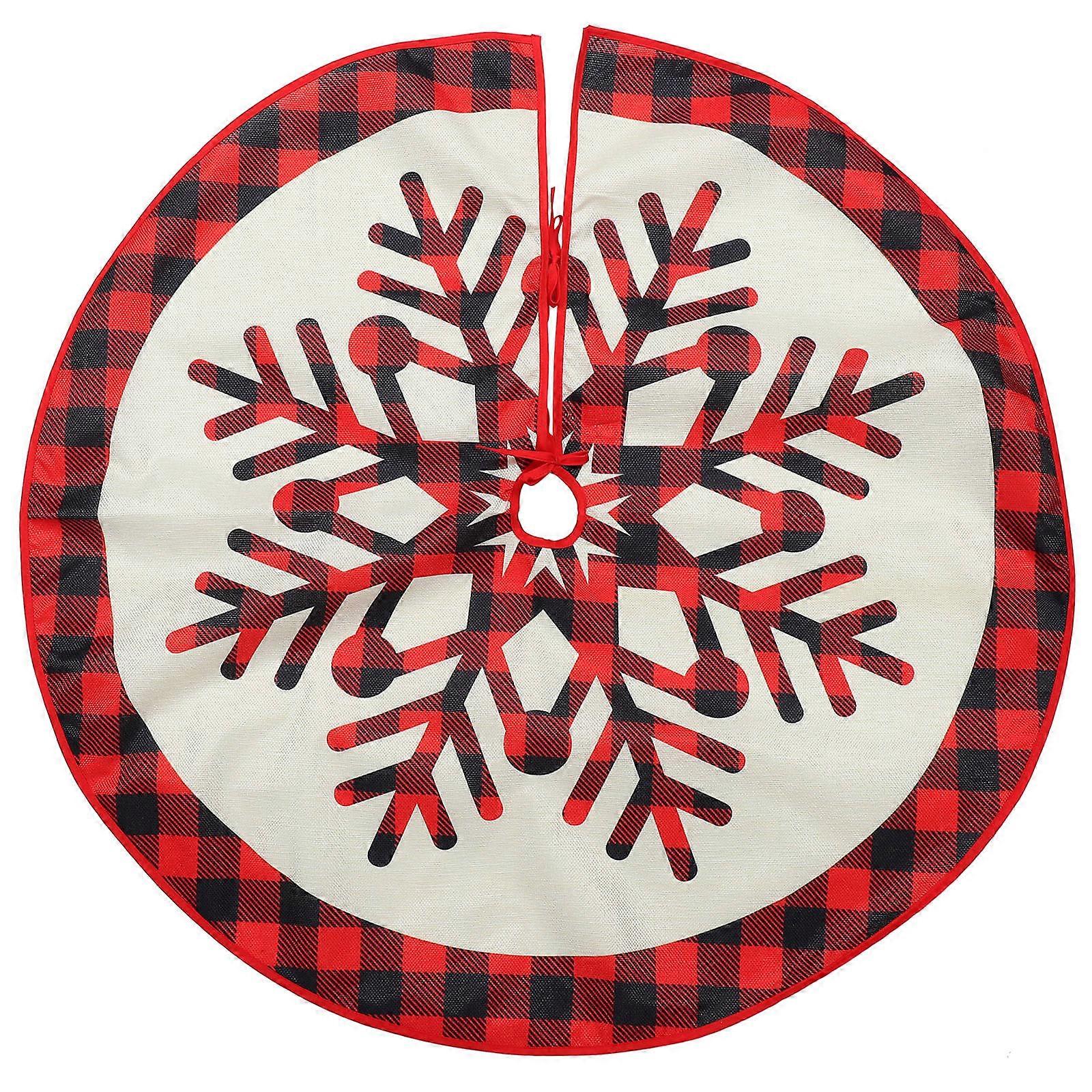 Xmas Tree Skirt Fabric Decor Unique Christmas Tree Apron With Cartoon Pattern Reusable Home Office Holiday Decor