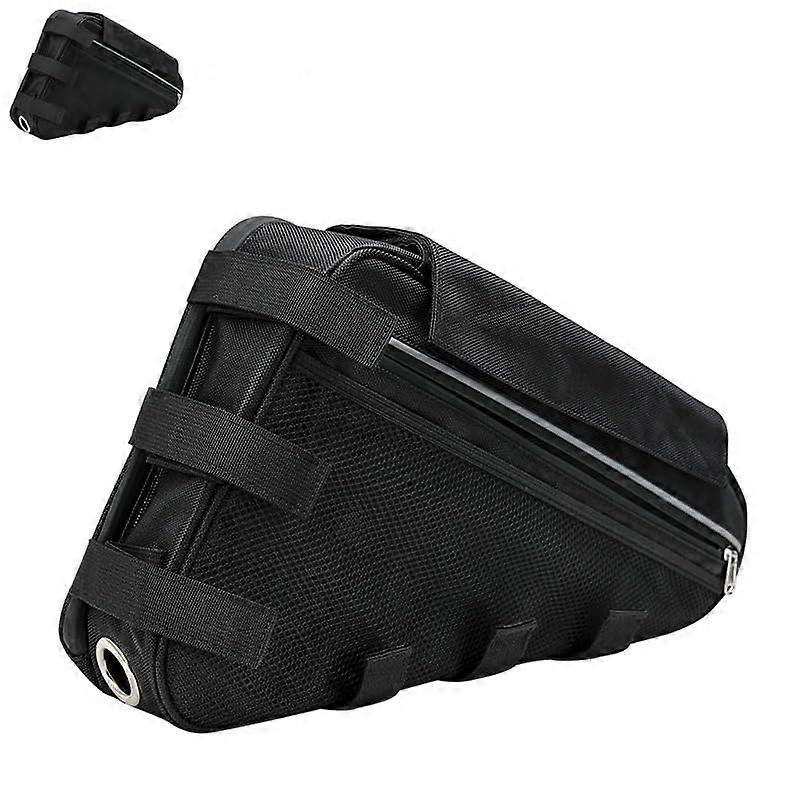 Electric Bicycle Triangle Battery Bag, SplashResistant Nylon Frame Bag for Battery, Phone, Tools