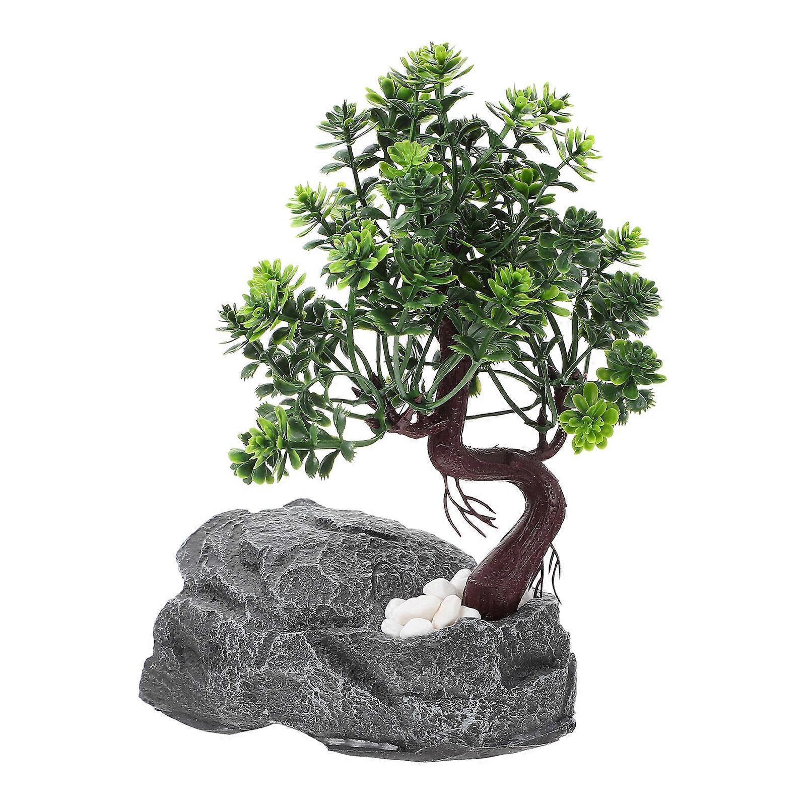 Hide Cave Decorations Reptile Box Adornment Rock-Like Shape 12.5X11X6CM 1Set