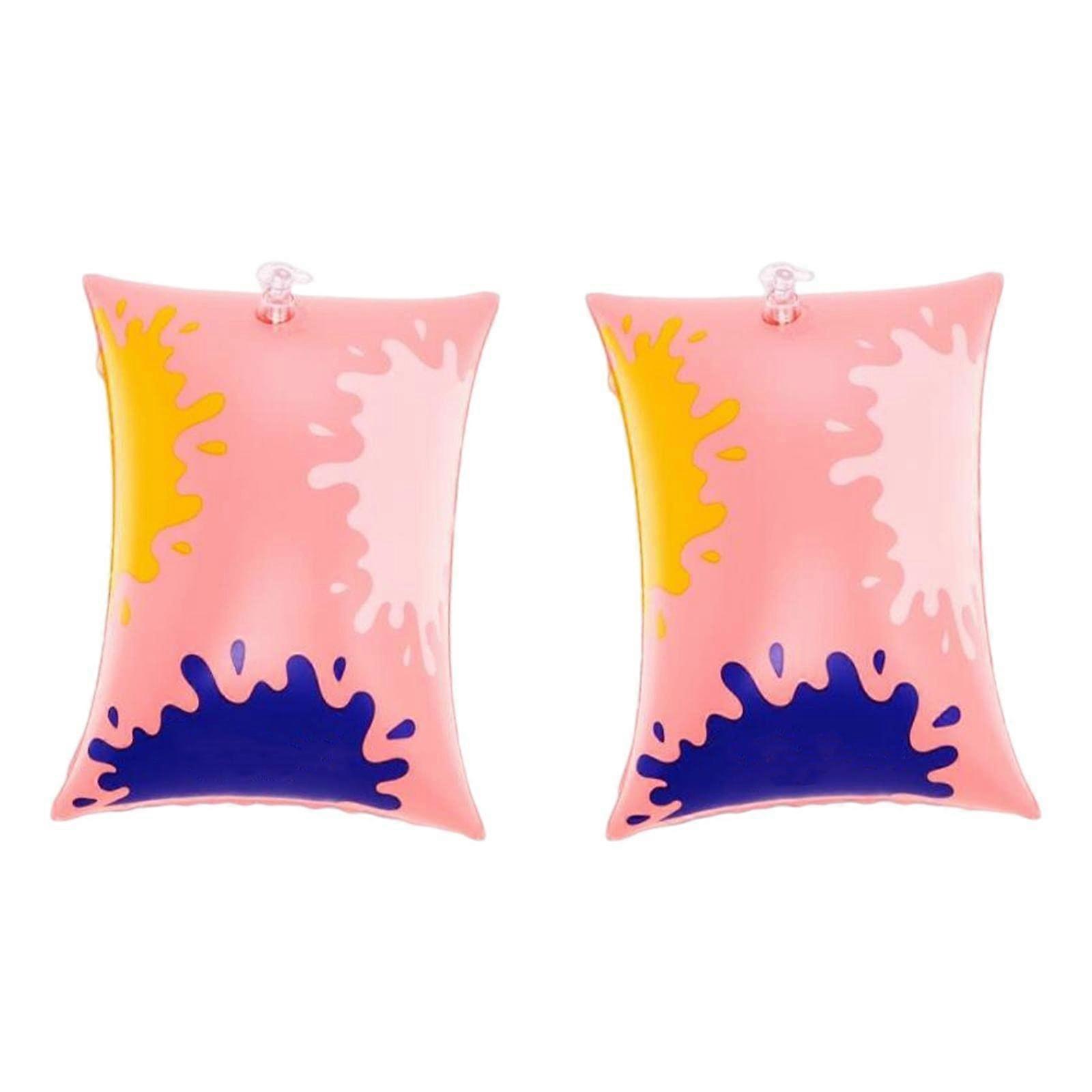 Arm Floats Inflatable Arm Bands Pink Triangle Design Swimming Arm Rings