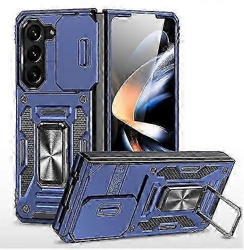 Case for Samsung Galaxy Z Fold 5 with Camera Cover & Kickstand, Built-in 360Rotate Ring Stand Magnetic Protective Case Galaxy Z Fold 5