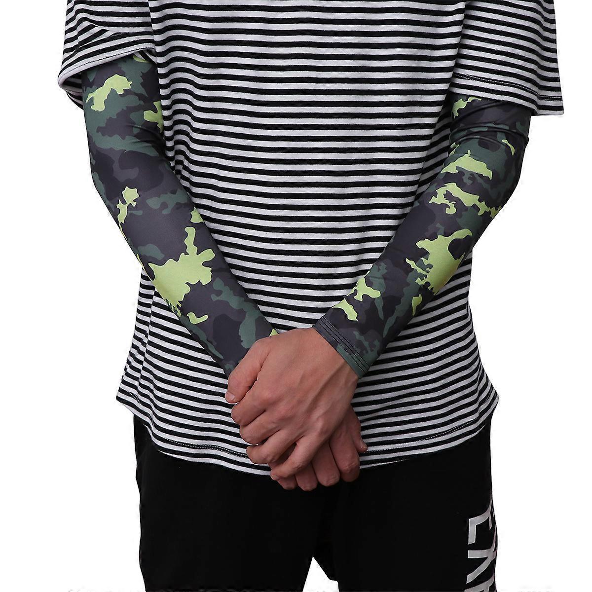 Sunscreen Cuff Arm Guard Camouflage Arm Sleeves Anti-UV Quick- Pair