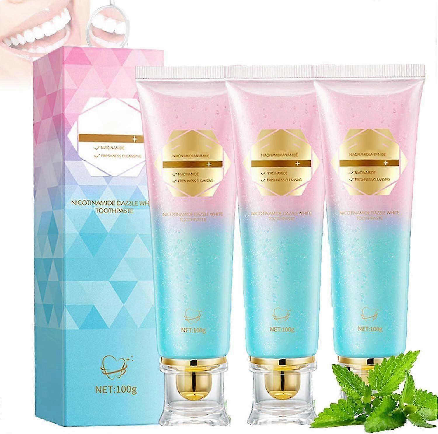 Whitening Toothpaste, Niacinamide Whitening Toothpaste, Stain Removal Toothpaste Natural, Complete Care Toothpaste for Healthier, Whiter Teeth