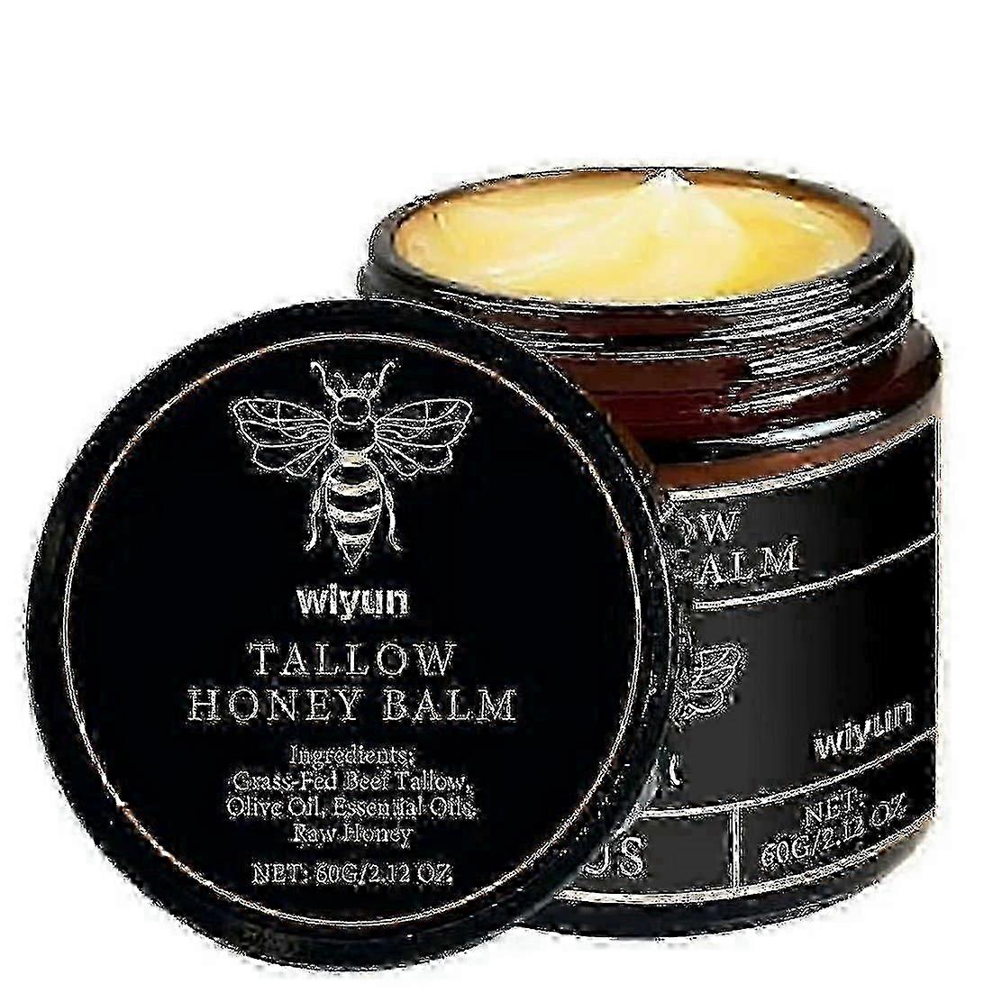 1-3x Organic Grass-Fed Beef Tallow Balm with Raw Honey