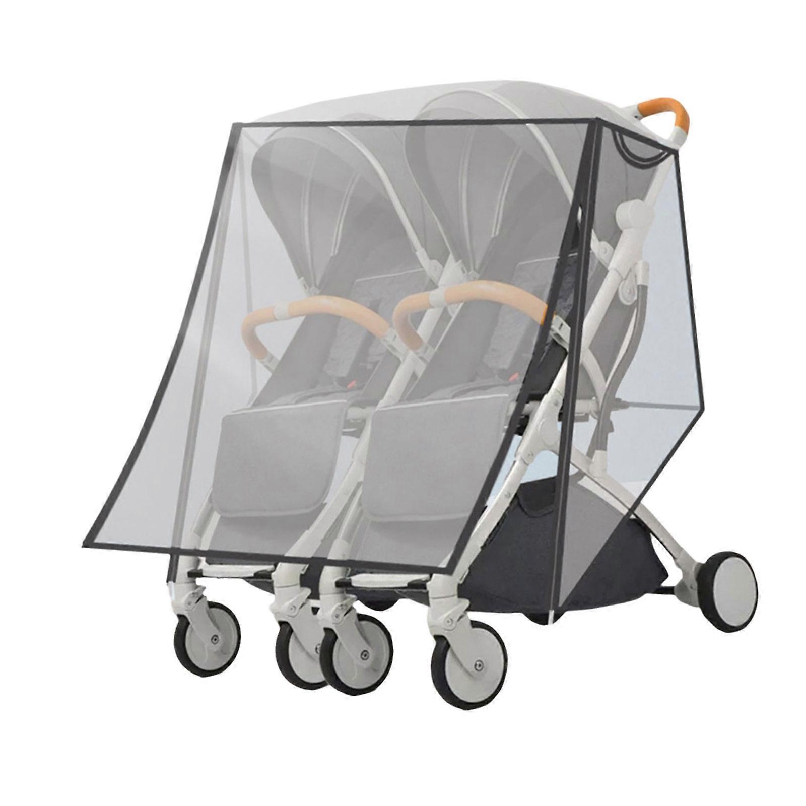 Twin Baby Strollers Raincoat Full Wrap Case Protector Windproof Pram Cart Protective Sleeve for Outdoor Use Multicolor