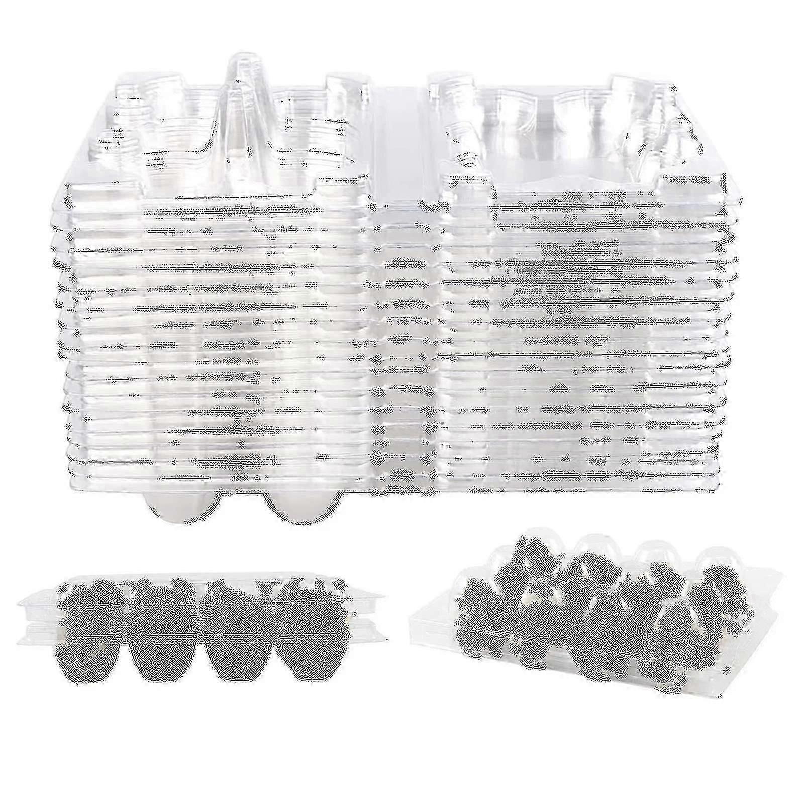 100pcs 12 Grids Quail Egg Box Reusable Quail Egg Cartons Egg Stora Box Transparent Frid Stora Box Mini Egg Dispenser With Lid For Refrirator hwy