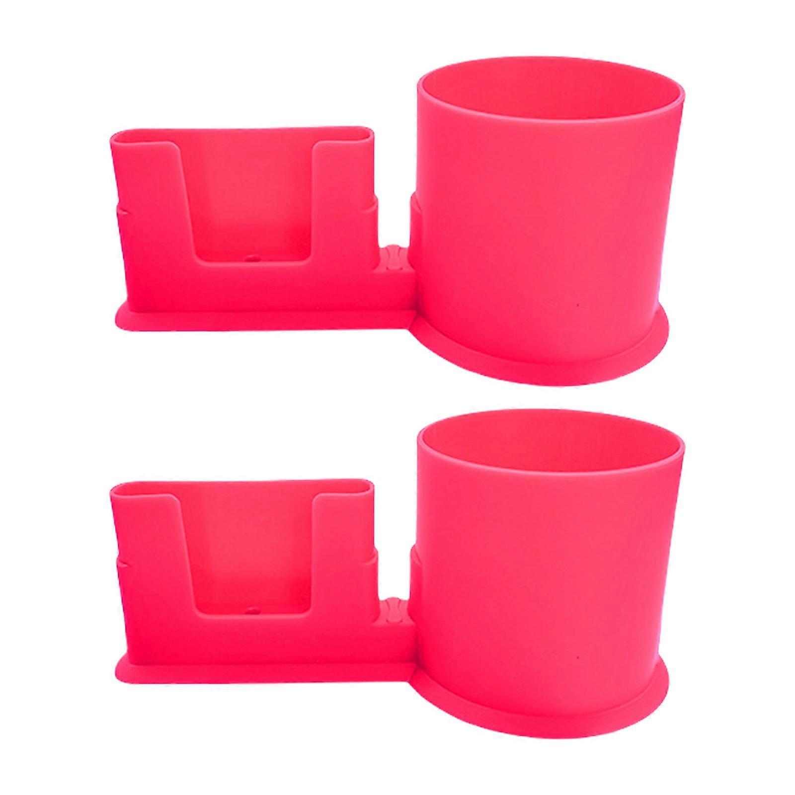 2er-Set Angelkajak-Getränkeständer und ausziehbare Smartphone-Halterung für Wassersport, Dunkelrosa