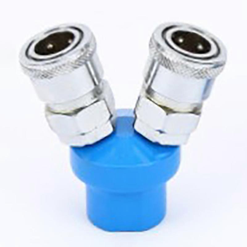 Air Hose Splitter Wear Corrosion Resistance Compressor Air Manifold Pneumatic Fitting Quick Connector Round 2 Way