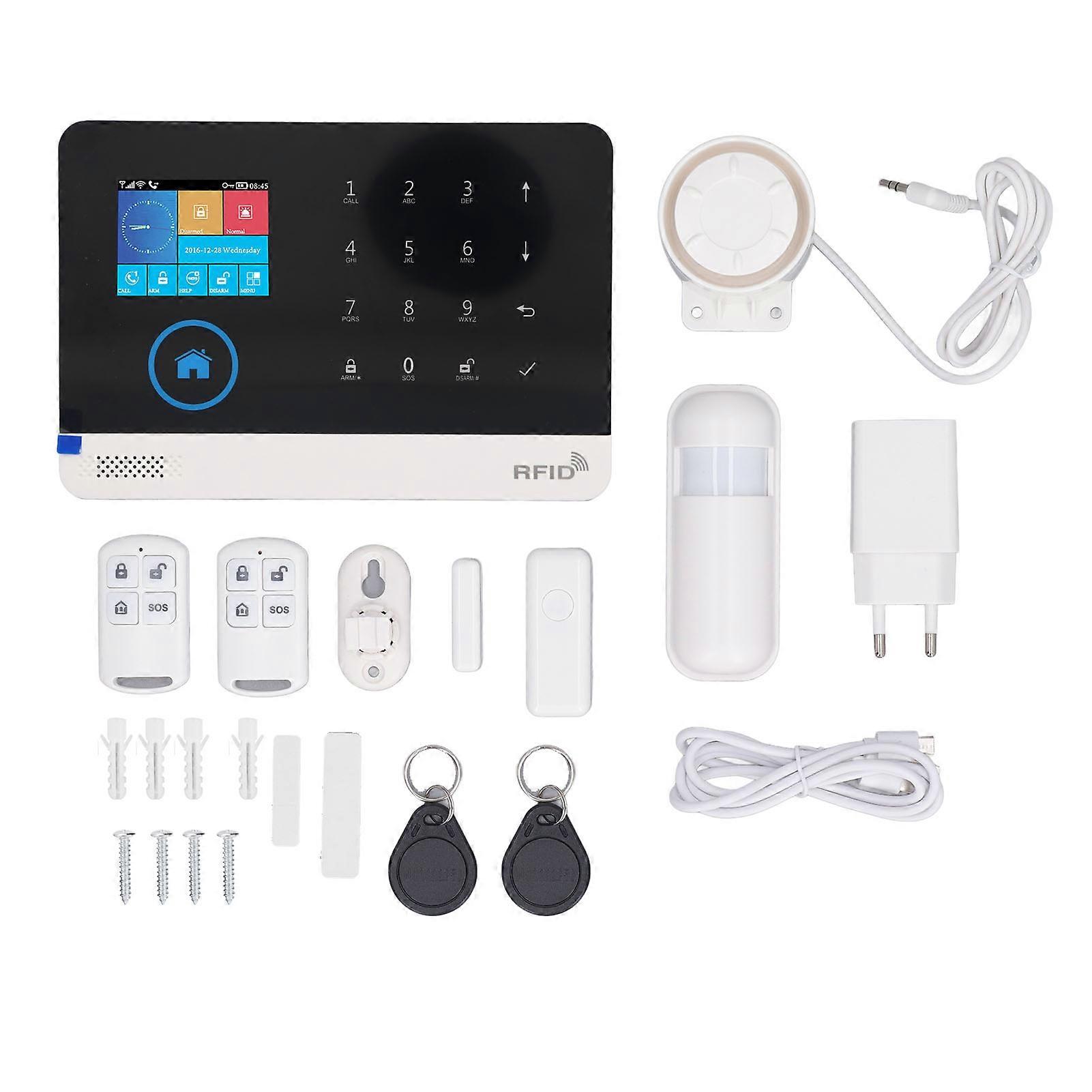 WiFi Home Alarm System Smart Wireless 2G GSM Prevent Theft Security Kit Infrared Sensor for Tuya AC100‑240V EU Plug