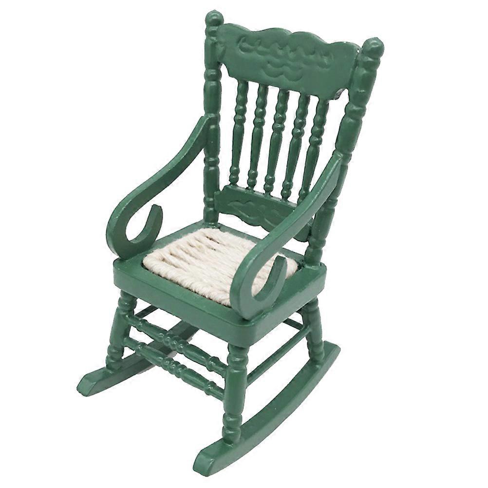 Mini Rocking Chair Toy for Kids Playing Made of PP Green Color 1 Piece Portable Size