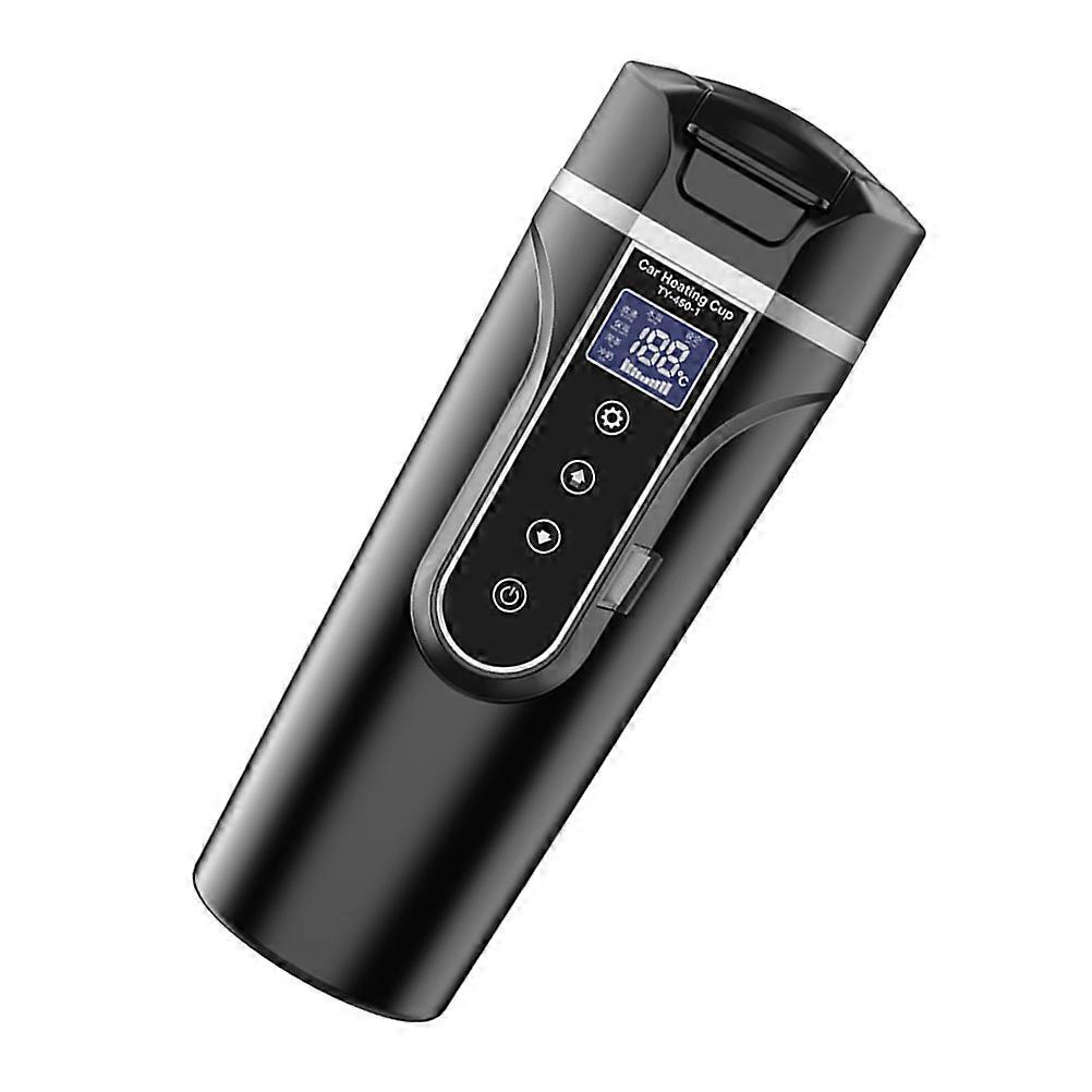 Electric Heated Car Cup Insulated Mug with Smart Temperature Display for Safe Travel Use