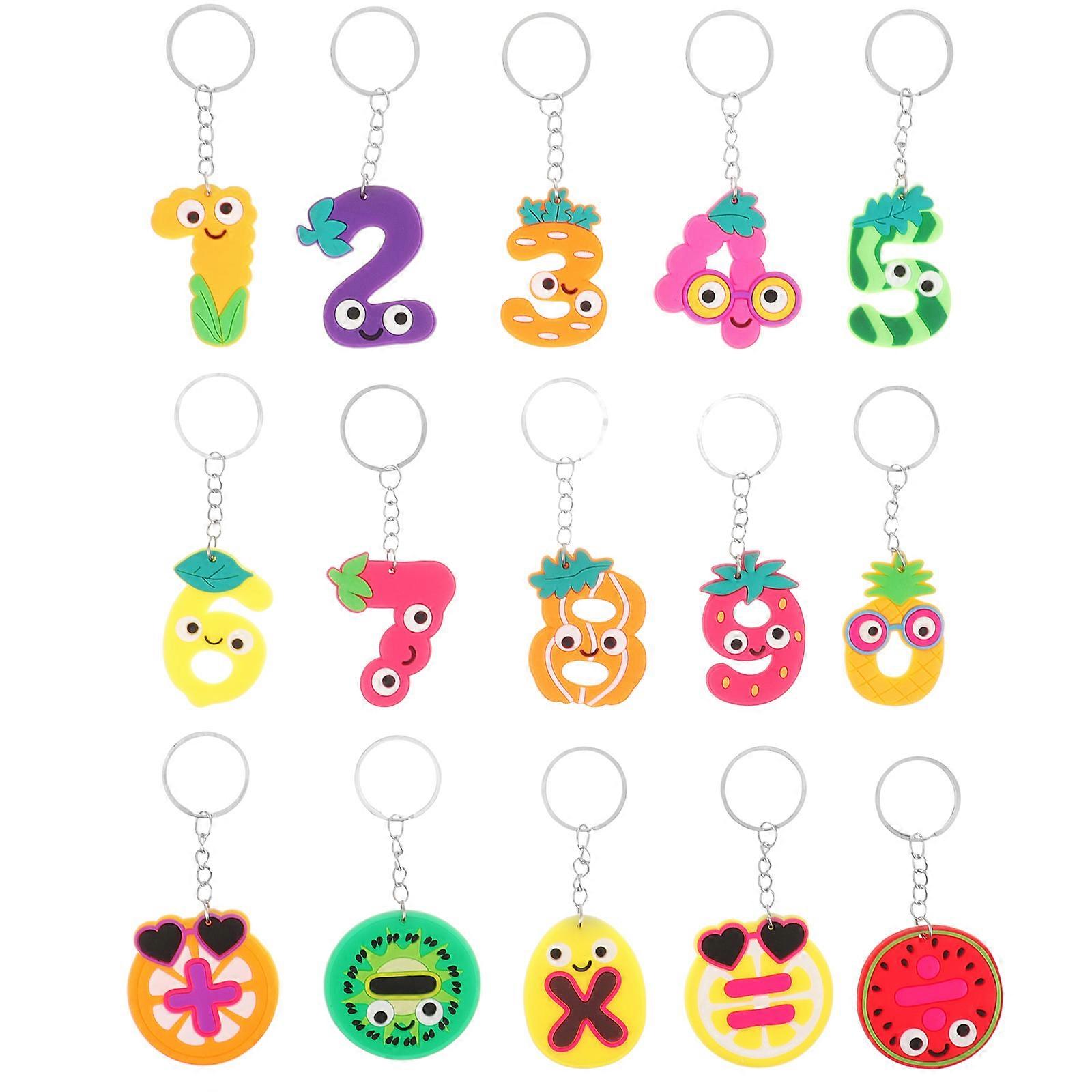 Fruit Style Keychain Durable Assorted Color Silicone Keychains For Backpacks Personal Use Sharing Needs 15Pcs