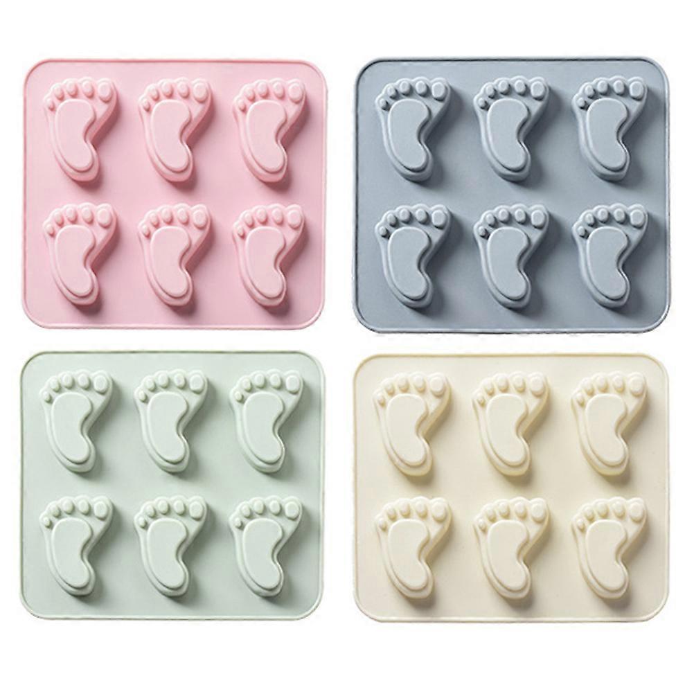 Chocolate Candy Molds Footprint Shape Baking For Families And Friends 4Pcs
