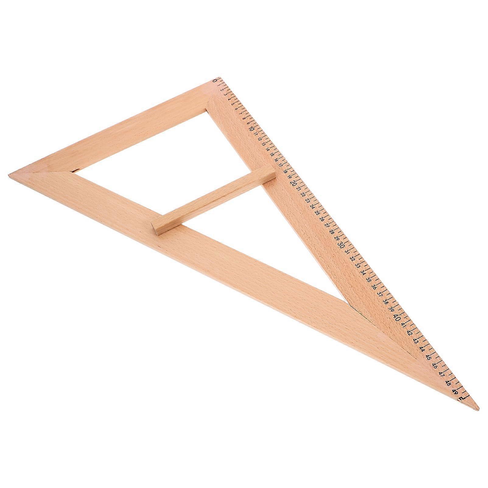 Wooden Ruler, Triangular Ruler, Measuring Tool, Hardwood Teaching Ruler 52.00X29.00X0.60CM