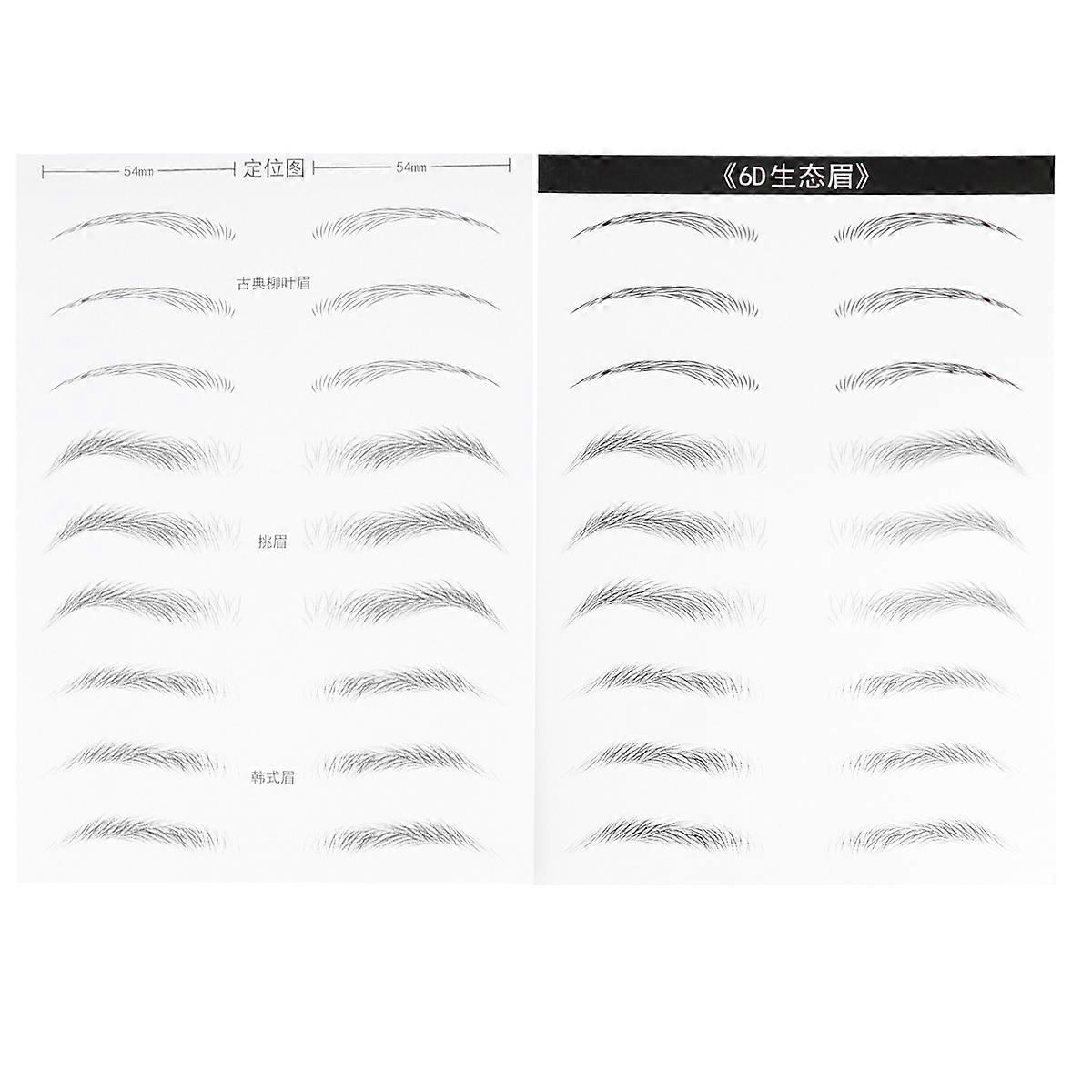 Eyebrow Sticker Set 2 Sheets, Natural Hair Simulation for Women, Easy Application for Sparse Brows