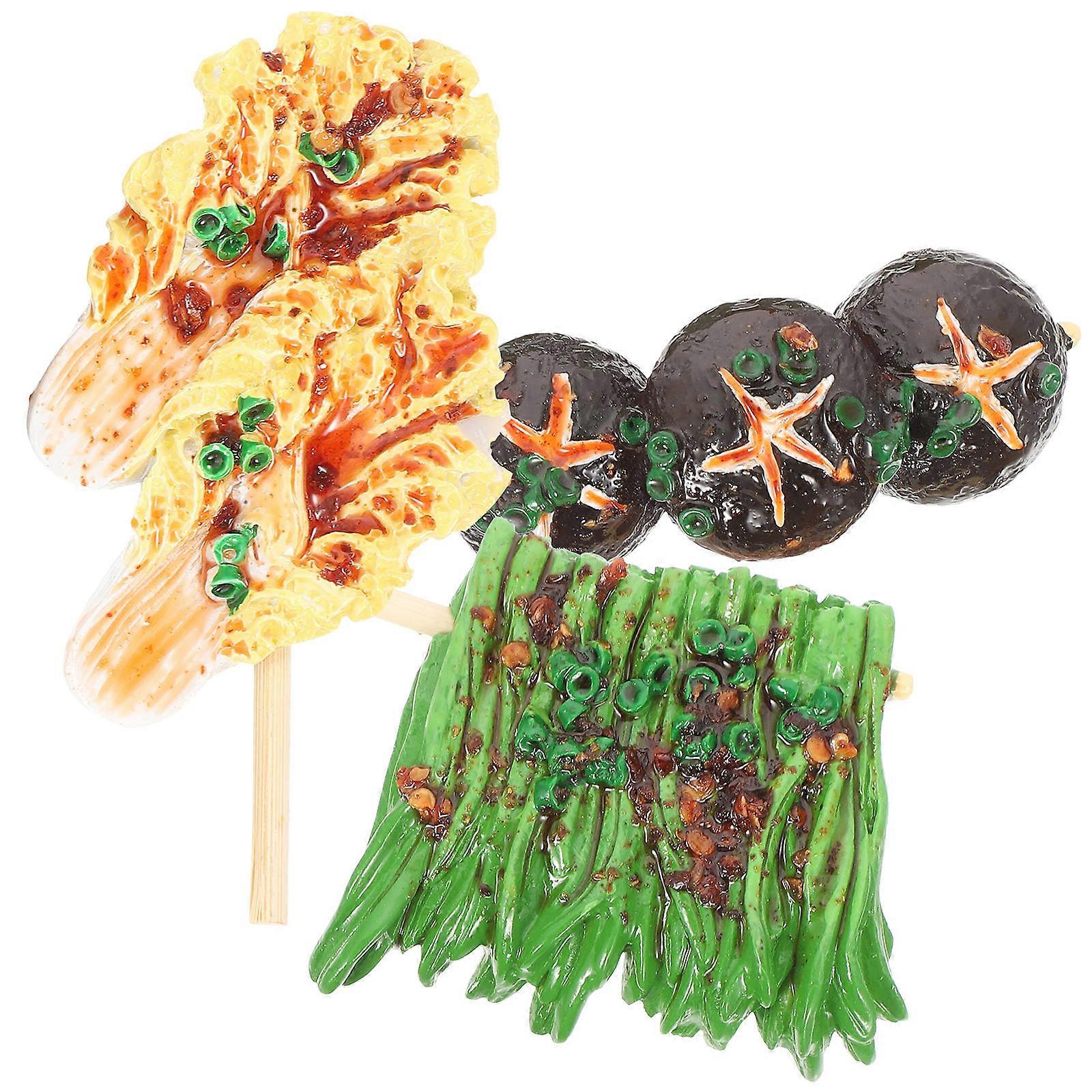 Resin Refrigerator Magnets Chinese Shape Practical Design Office Use 11.00X3.00X2.50CM 3Pcs