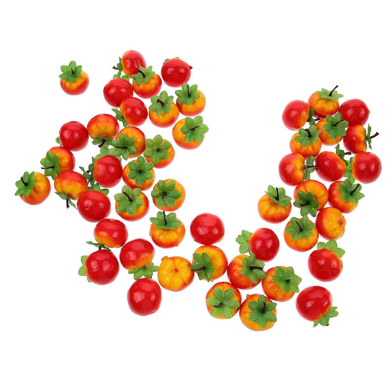 Simulation Tomatoes Imitation Fruit Models Multi-Colored 3.5X2.5CM Hand-Eye Coordination Training 50Pcs