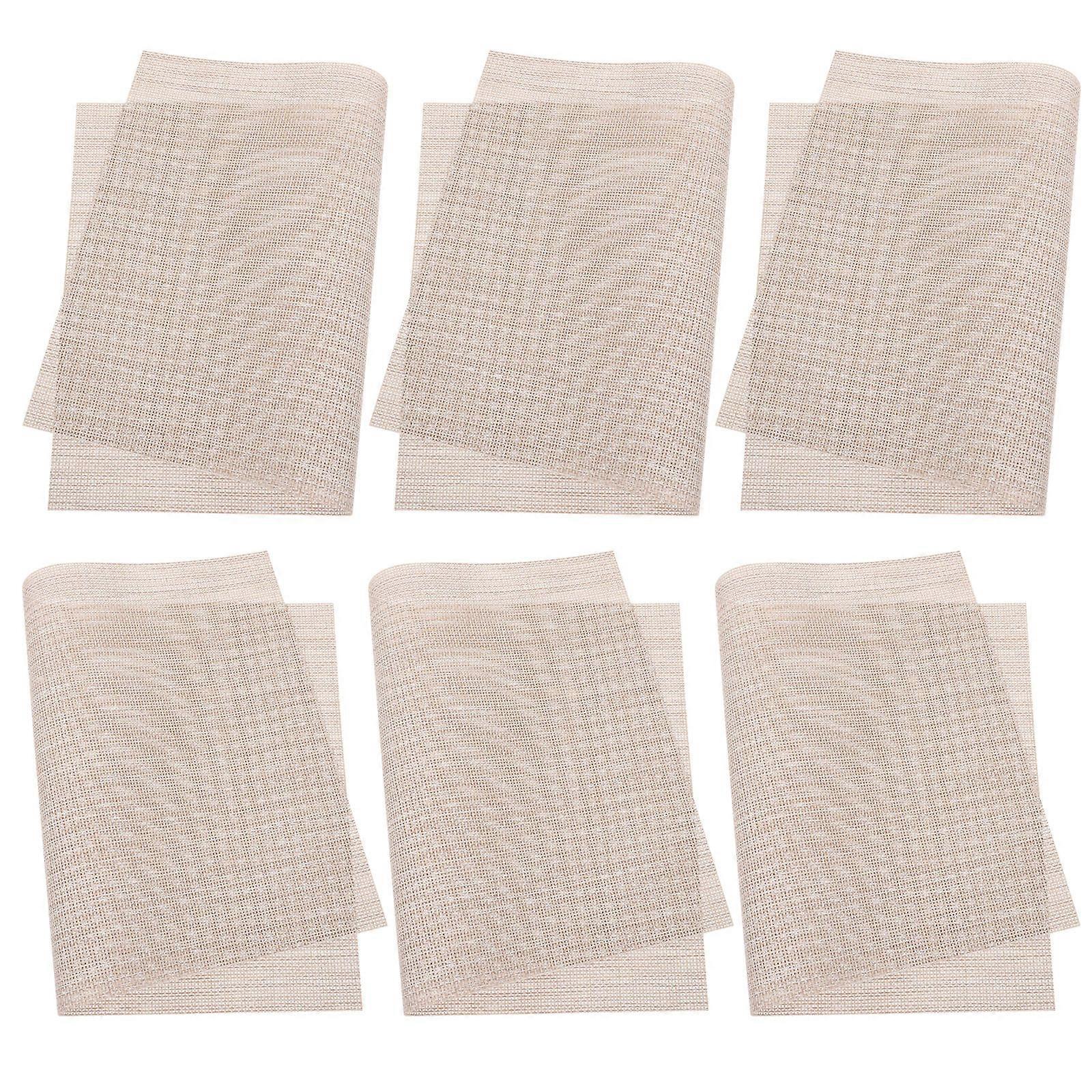 6pcs PVC Placemats Heat Resistant Non Slip Table Mats for Dining Tables Kitchen Countertops Scratch Resistant Space Saving Design