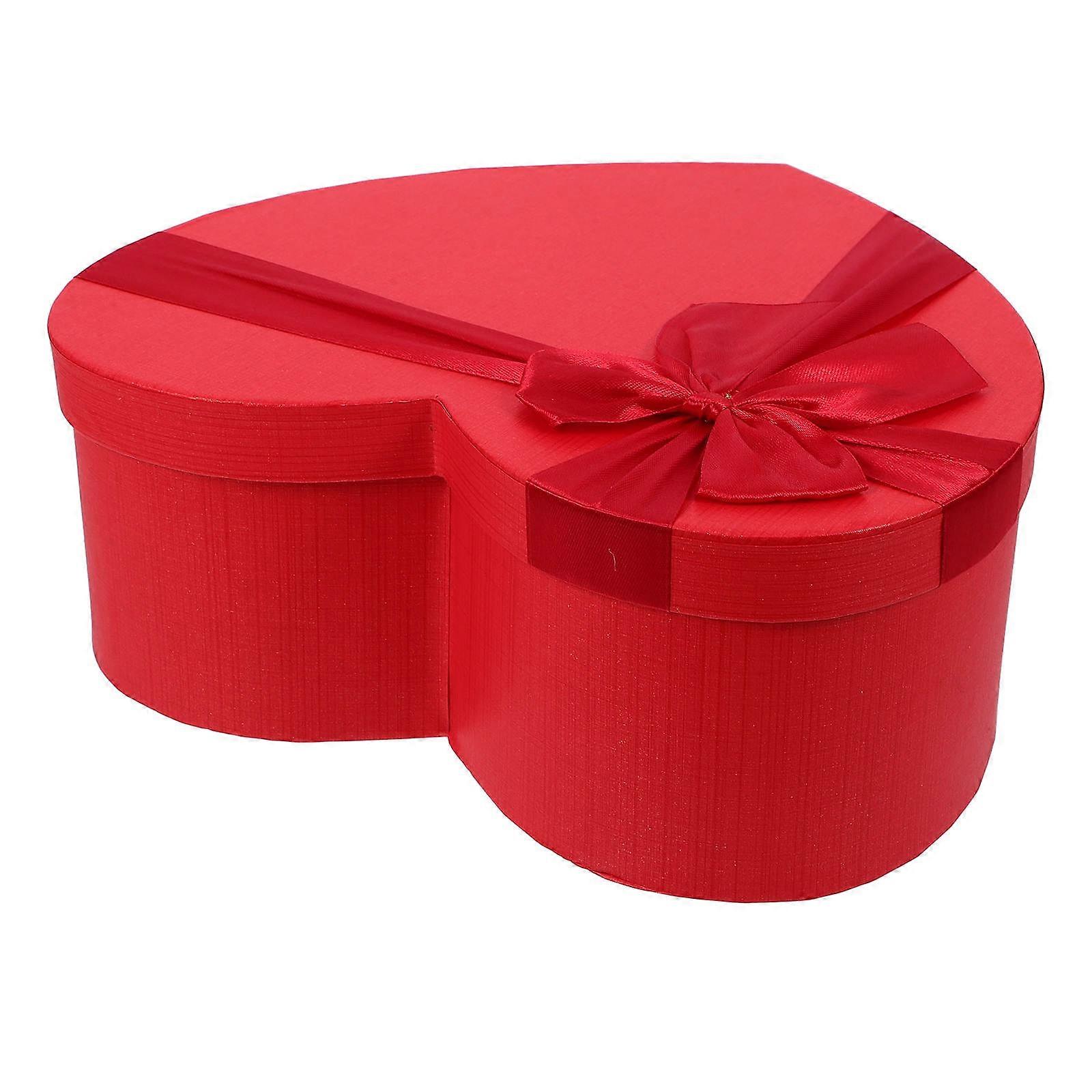 Heart Shaped Gift Box for Wrapping Present with Floral Paper Design