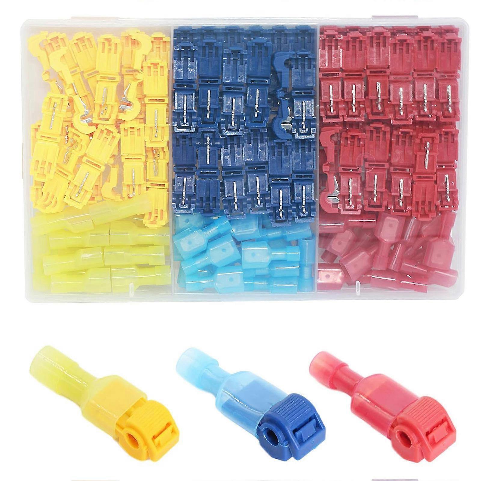 144Pcs Insulated Crimp Terminals Wire Connectors T-Tap Wire Connectors Quick Wire Splices Connectors Easy to Use Multicolor