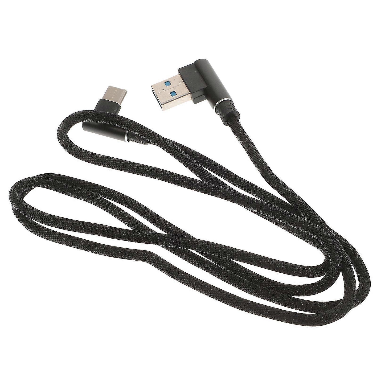 Type C Cable Right Angle USB 2.0 Data Charger Cable for Charging Black