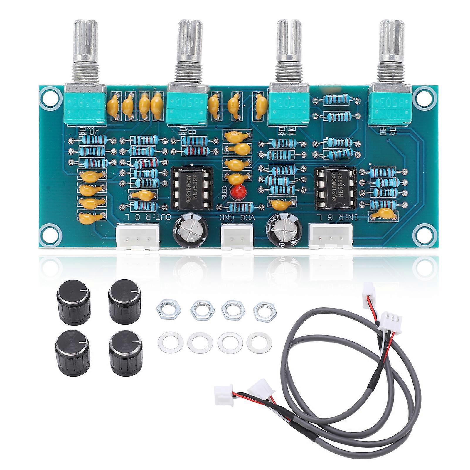 Digital Power Amplifier Board PCB 2 Channels Preamp Board Module NE5532 Chip DC12V~24V