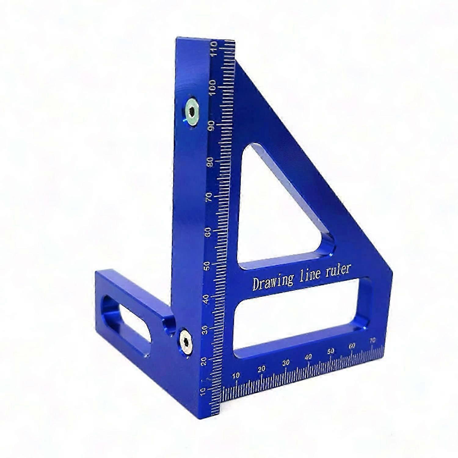 Aluminum Alloy 45/90 Degree Angle Square Gauge 3D T Ruler Woodworking Measuring Tool Blue