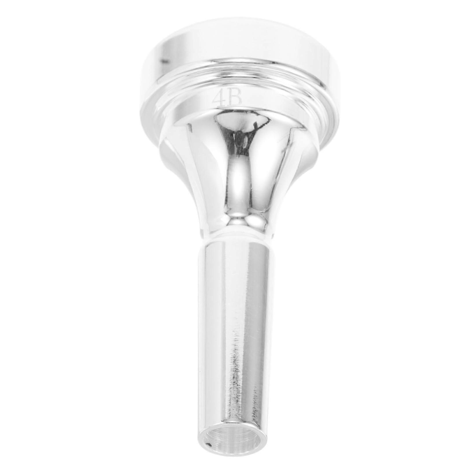 Cornet Mouthpiece Brass, SilverPlated for Beginners Easy Installation Enhances Sound Quality
