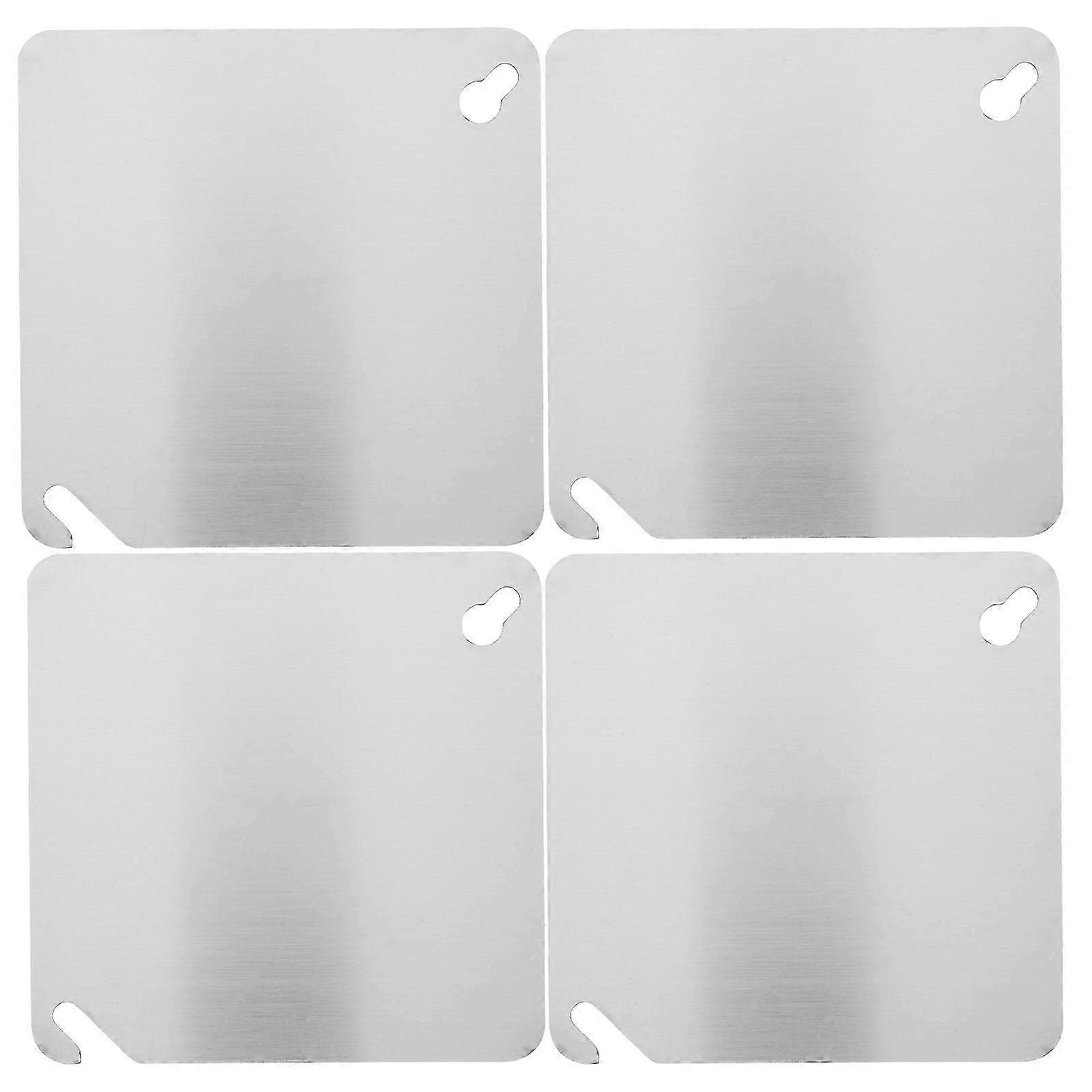 כיסוי תיבת צומת מתכת קופסת חשמל לוחות כיסוי ריבוע שטוח ריק למתקנים תעשייתיים 4 יחידות